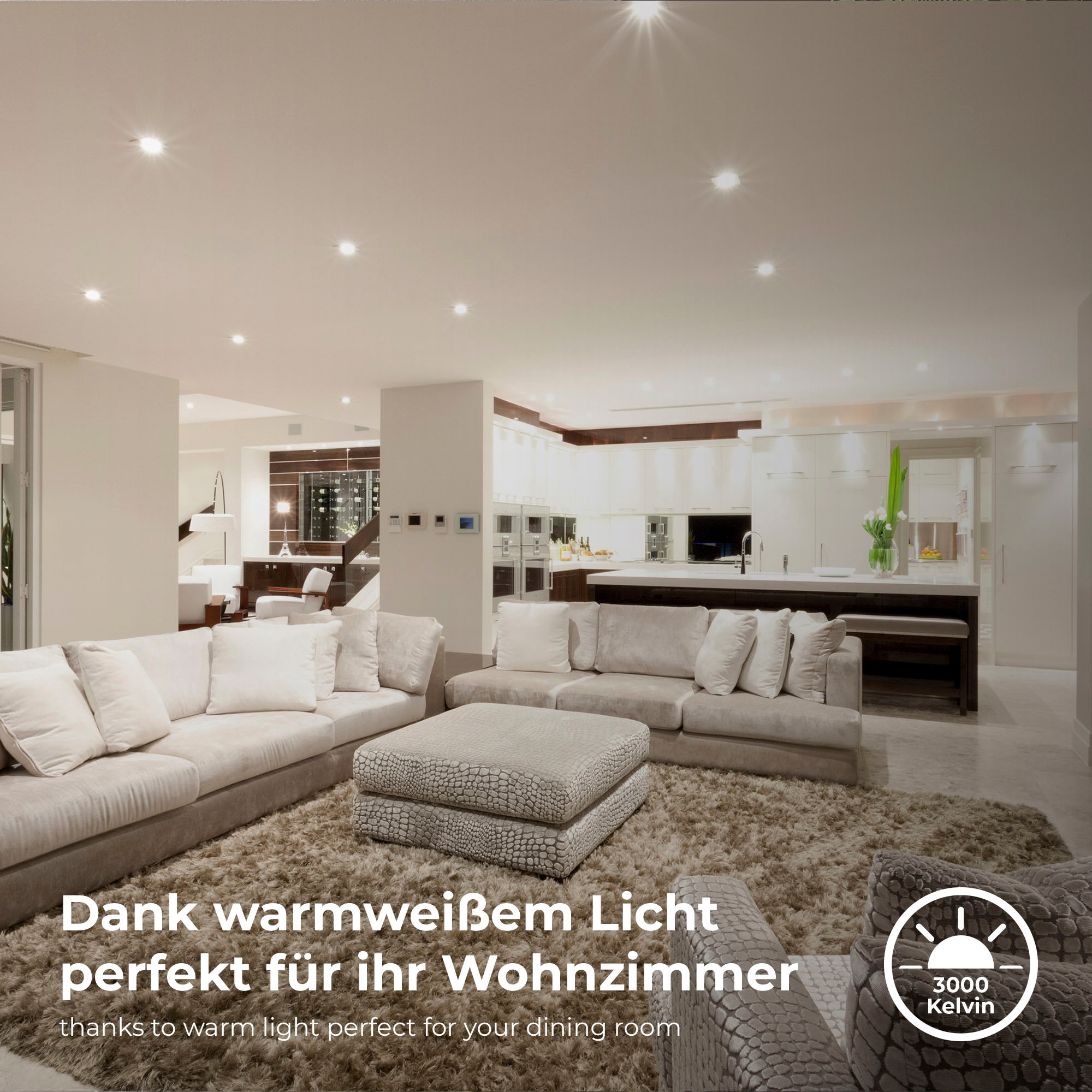 B.K.Licht LED Einbauleuchte »BK_EL1584 LED Bad Einbauleuchten IP65 6er-Set Schwenkbar«,  4,9W 480Lm 3.000K