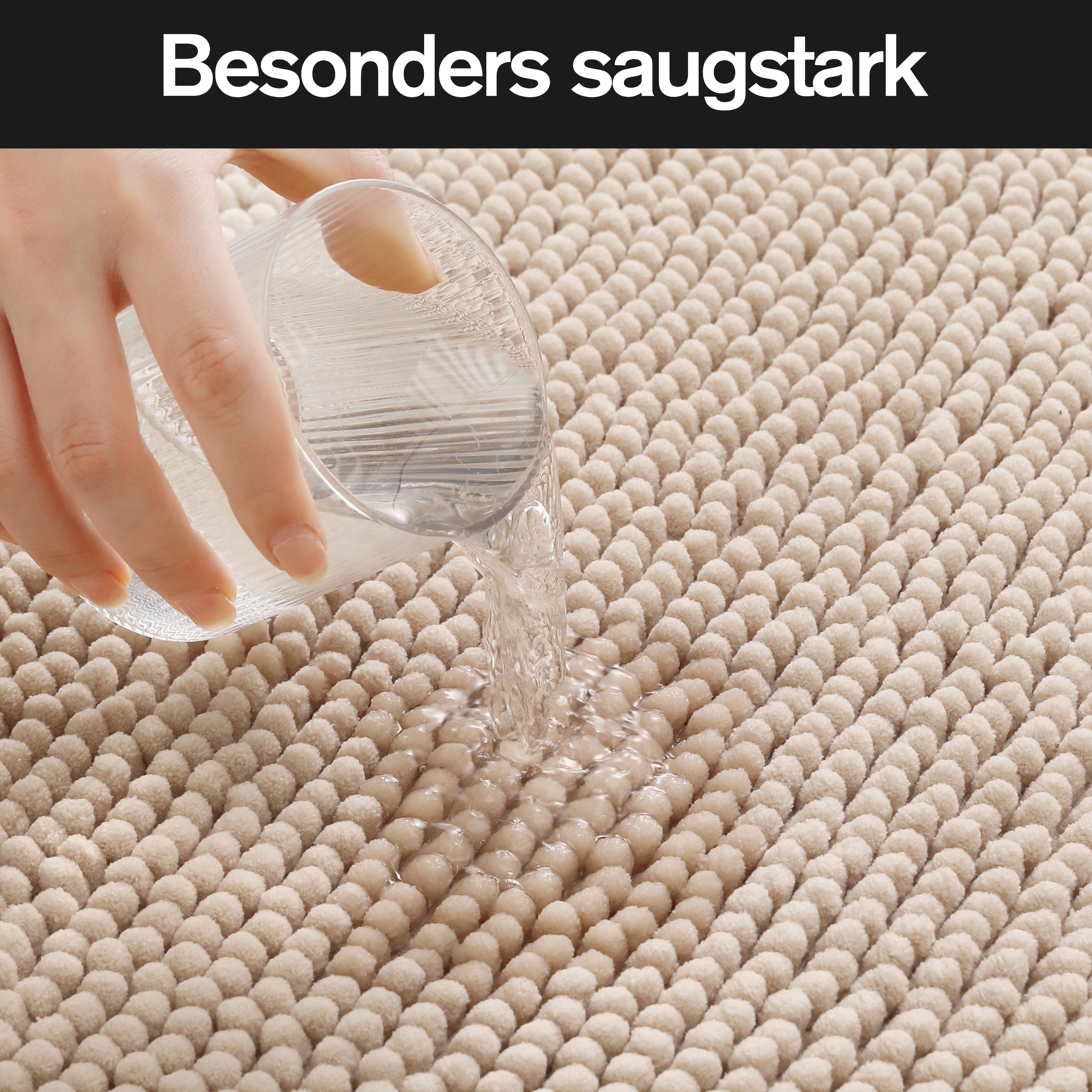 my home Badematte »Vanessa Chenille, Badvorleger, Badezimmer Teppich, Duschvorleger«, beidseitig nutzbar-strapazierfähig-fußbodenheizungsgeeignet-schnell trocknend, Uni Farben, besonders weich, rechteckig