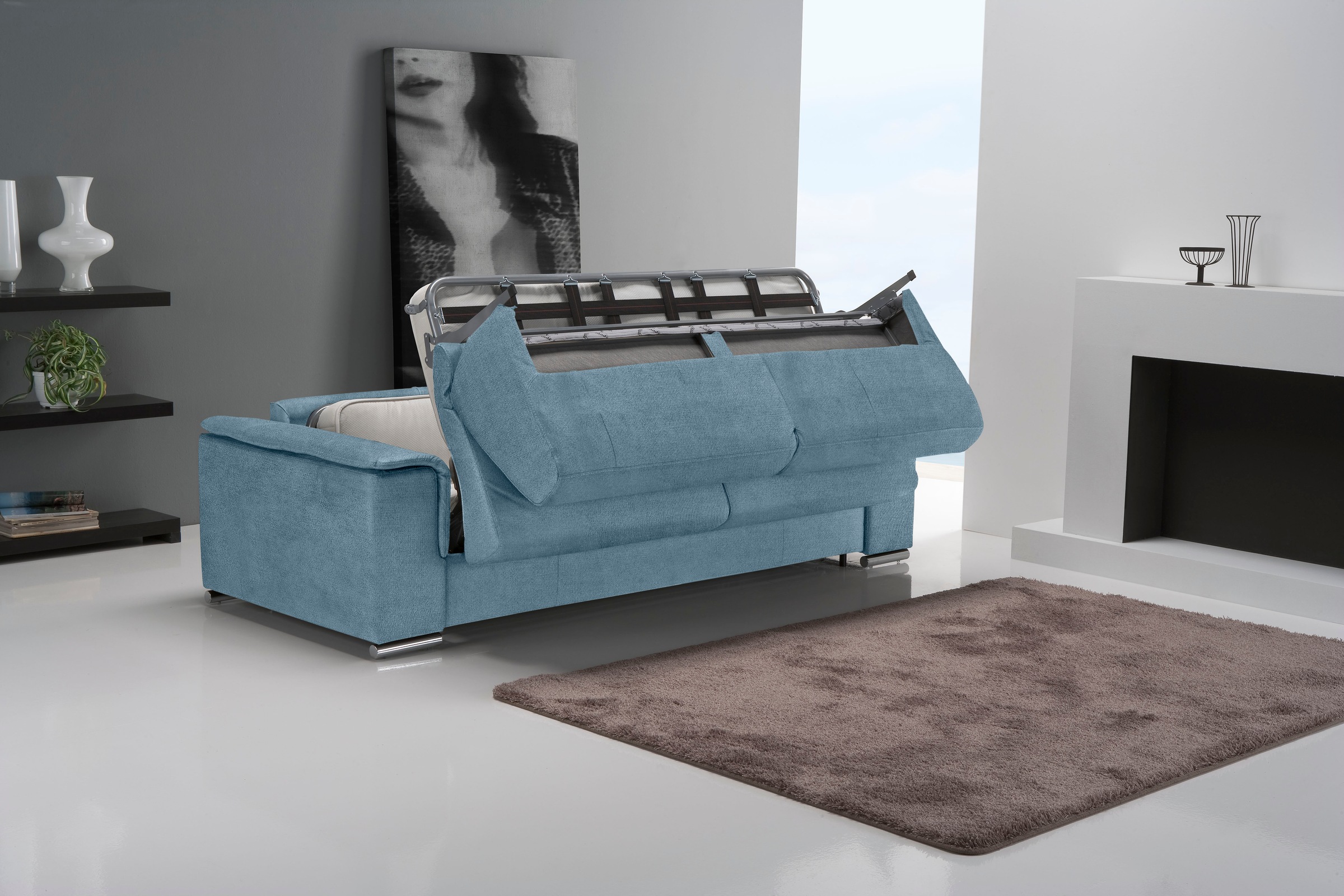 Egoitaliano Schlafsofa »Cecilia, modern & elegant, erstklassiger Sitzkomfort, Dauerschläfer«, inkl. Matratze und hochwertigem Metallbettrahmen, toller Schlafkomfort