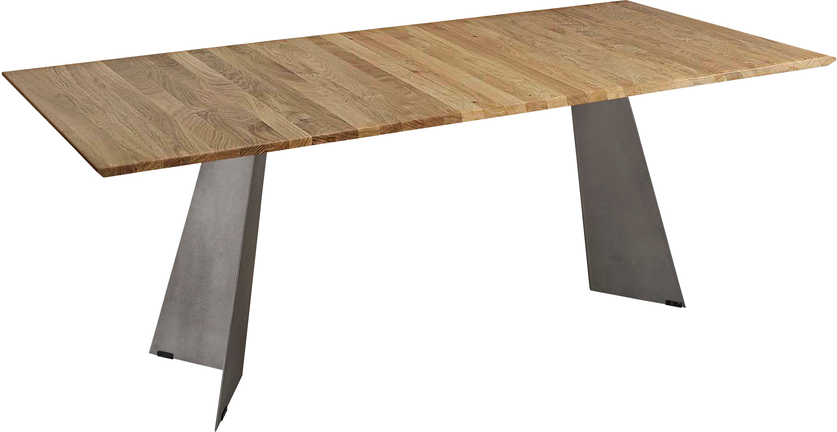 K+W Komfort & Wohnen "5252" Wildeiche natur oder bianco, Untergestell in Metall, 3 Breiten wählbar