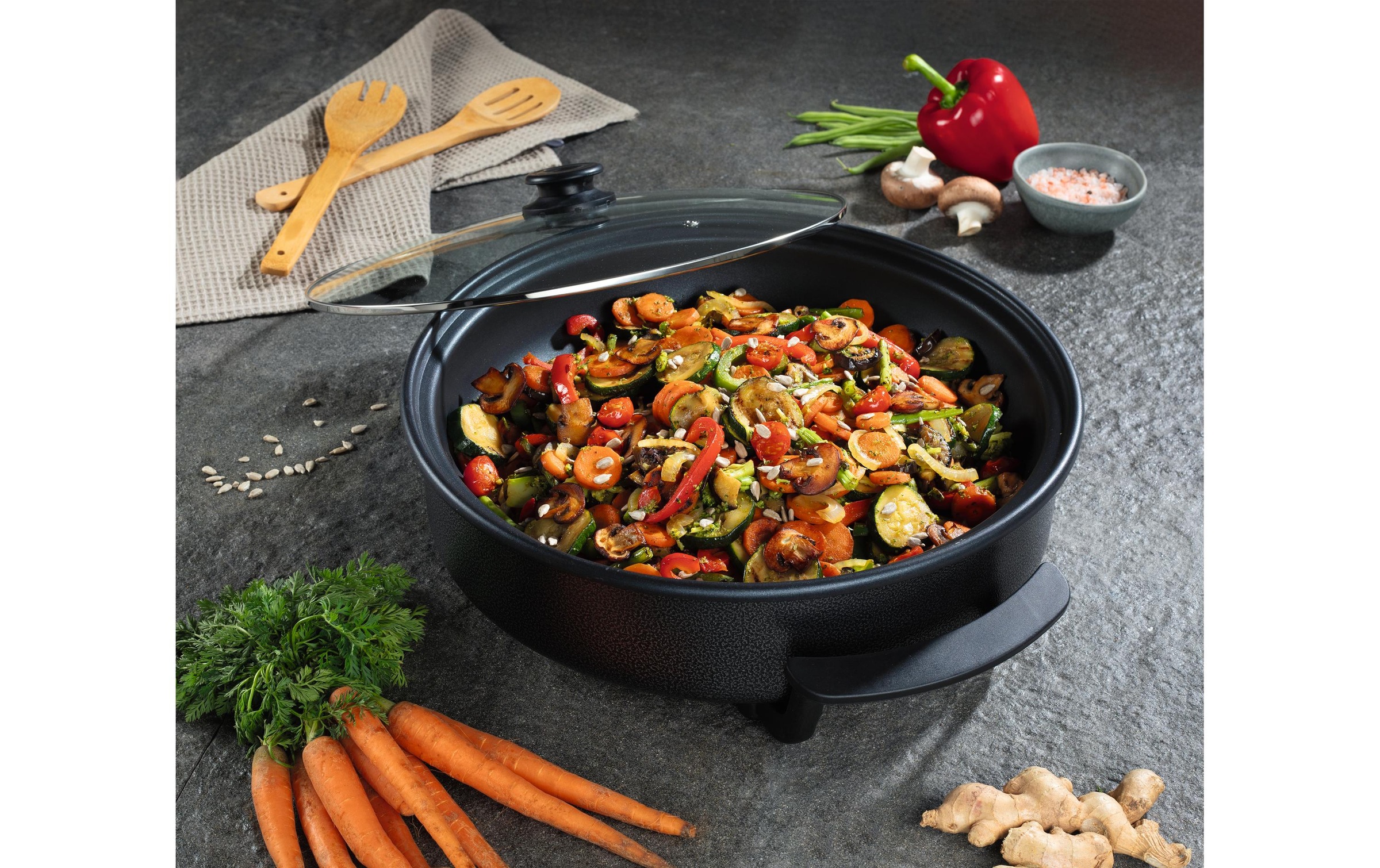 GOURMETmaxx Elektrische Pizzapfanne »Pfanne 12316 1500 W« 1500 W