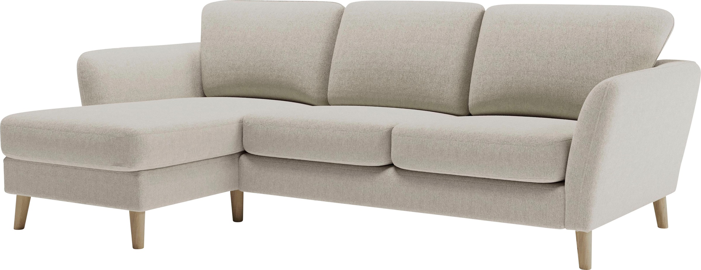 Home affaire Ecksofa »MARSEILLE (242/152cm),L-Form, Rec. rechts/links«, Massivholzbeine aus Eiche, in verschieden Bezügen und Farbvarianten