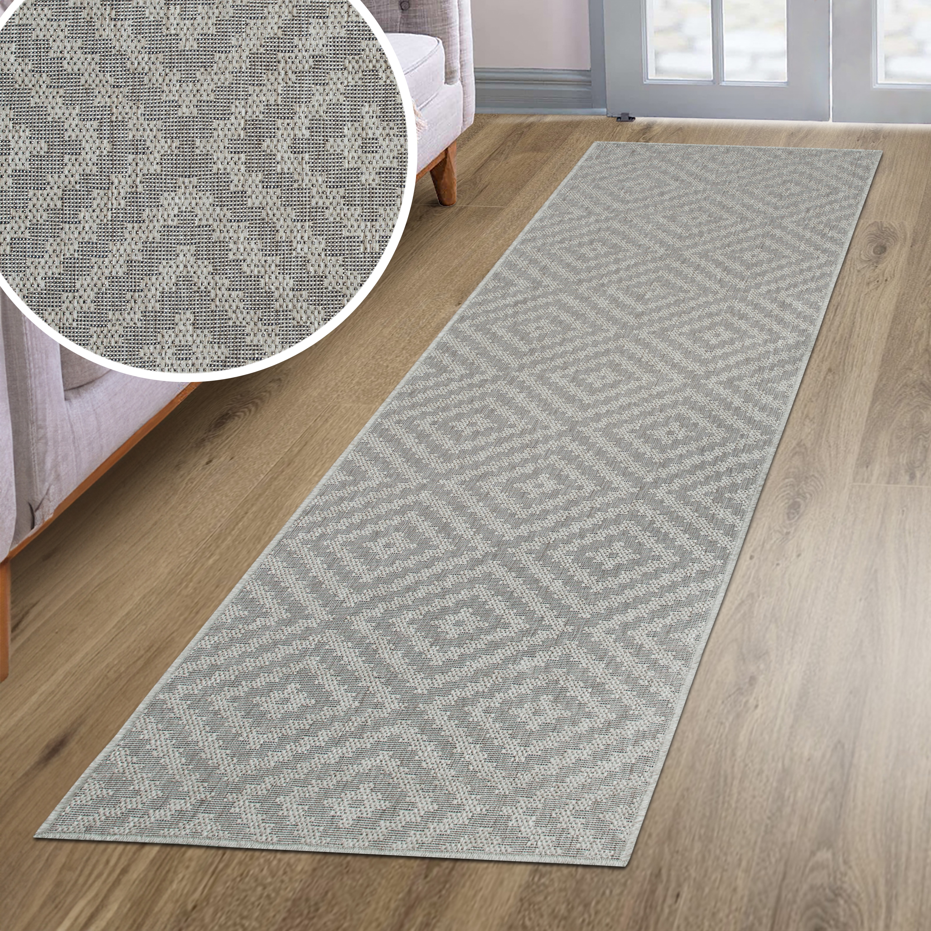 OTTO home Teppich "Cordoba auch als Läufer erhältlich" rechteckig 3 mm Höhe In- und Outdoor geeignet, Sisal-Optik, Wetterfest & UV-beständig, Boho