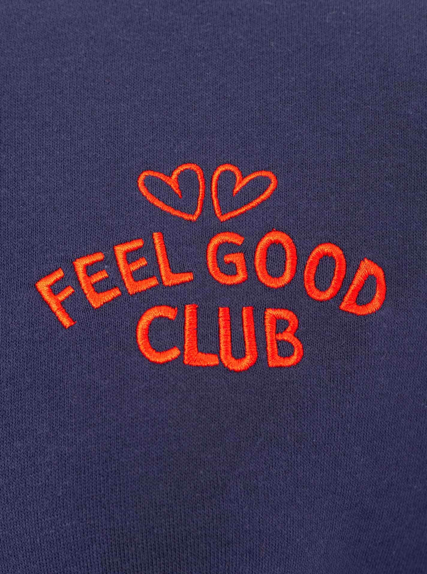 Zwillingsherz Sweatshirt »"Feel Good Club"«, Rundhals, kleine Stickerei vorne
