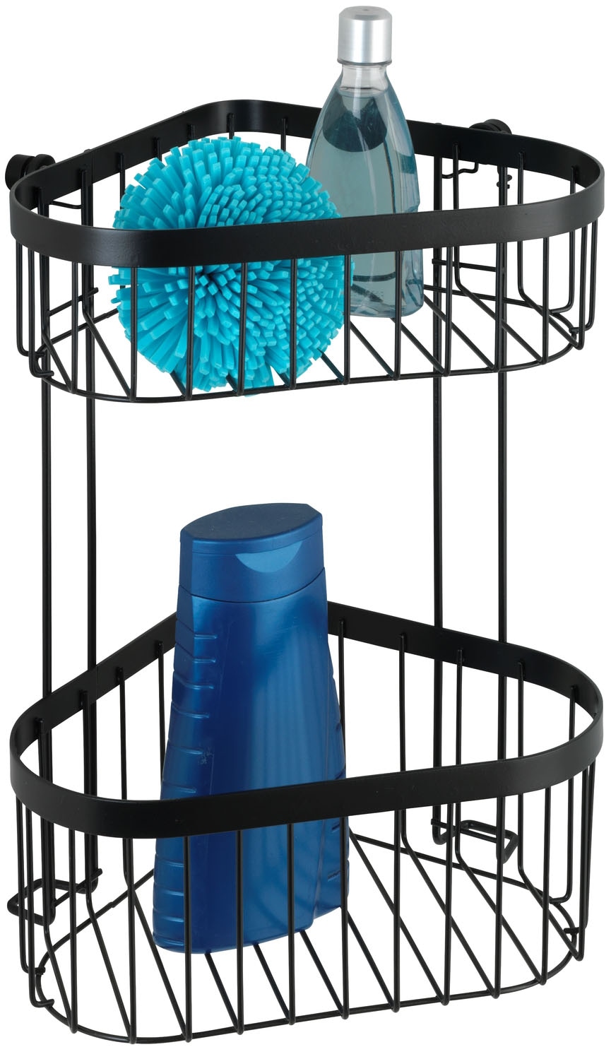 WENKO Duschregal »Classic Plus« Bad-Eckregal, befestigen ohne Bohren, Vacuum-Loc®, aus Stahl, schwarz