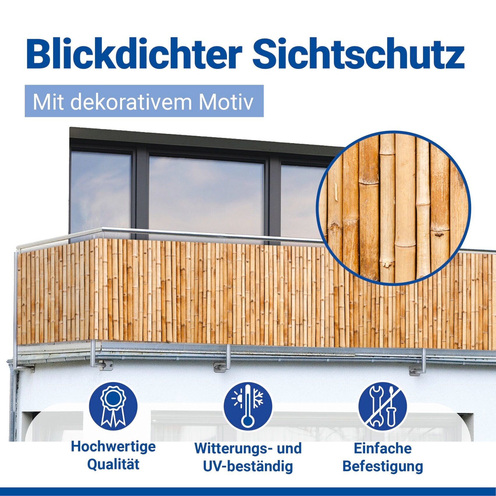 Maximex Balkonsichtschutz »verschiedene Motive« 5 m, UV- und witterungsbeständig, schnelltrocknend und reißfest