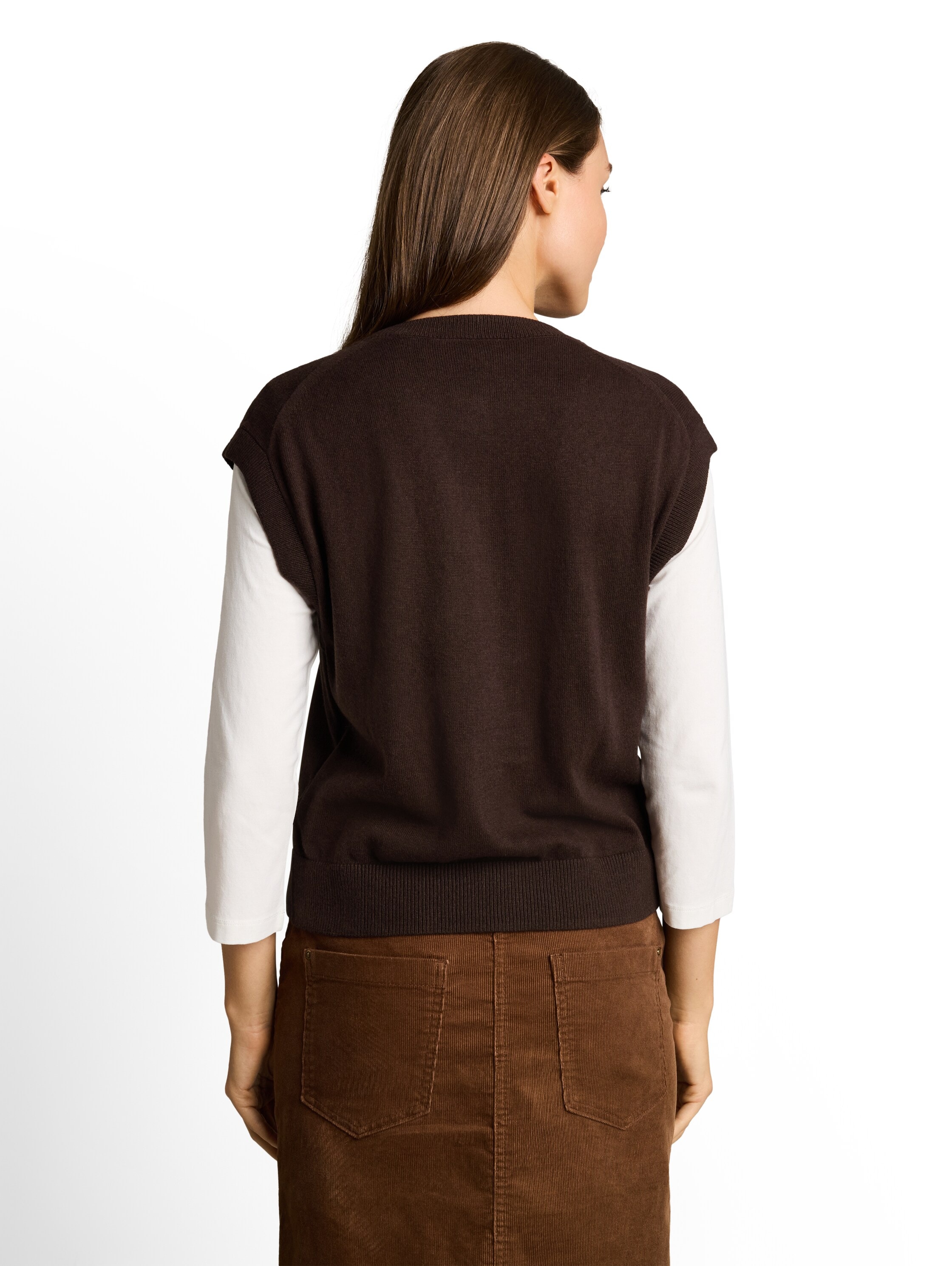 TOM TAILOR Cardigan »Regular« mit Knopfleiste / ohne Ärmel / Strickweste