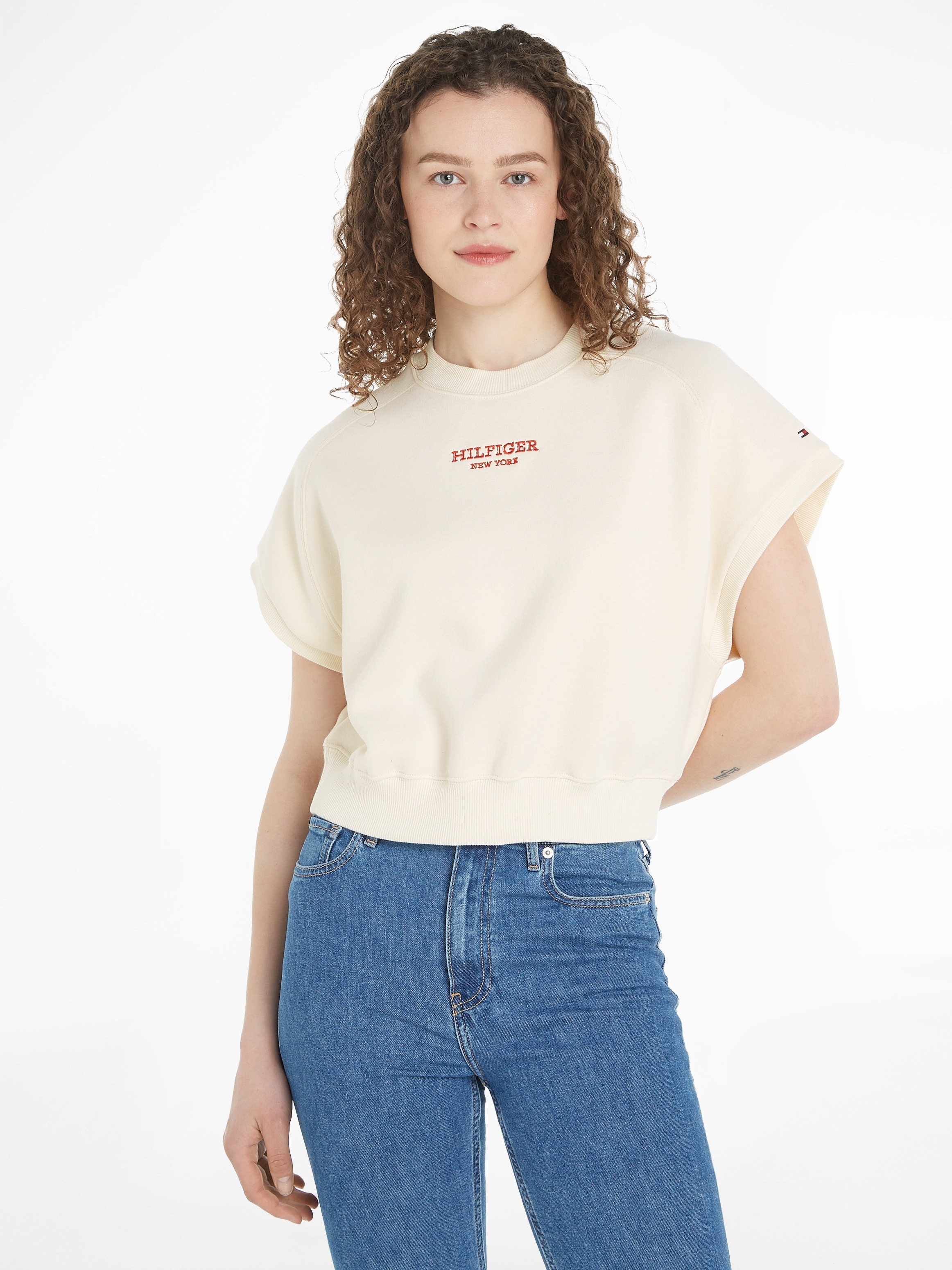TOMMY HILFIGER Kurzarmpullover su Markenstickung