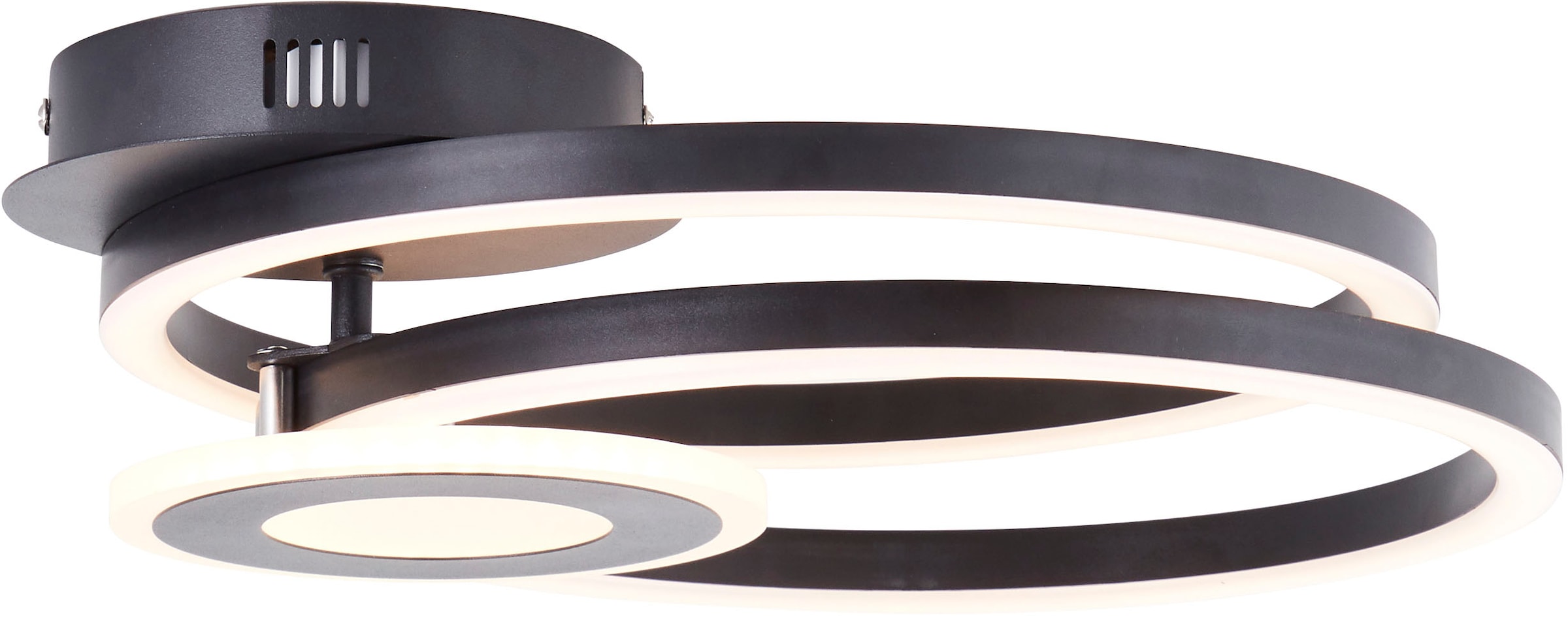 BreLight LED Deckenleuchte »Bray«, 30 x 52 cm, 2900 lm, 3000 K warmweiß, Metall, schwarz