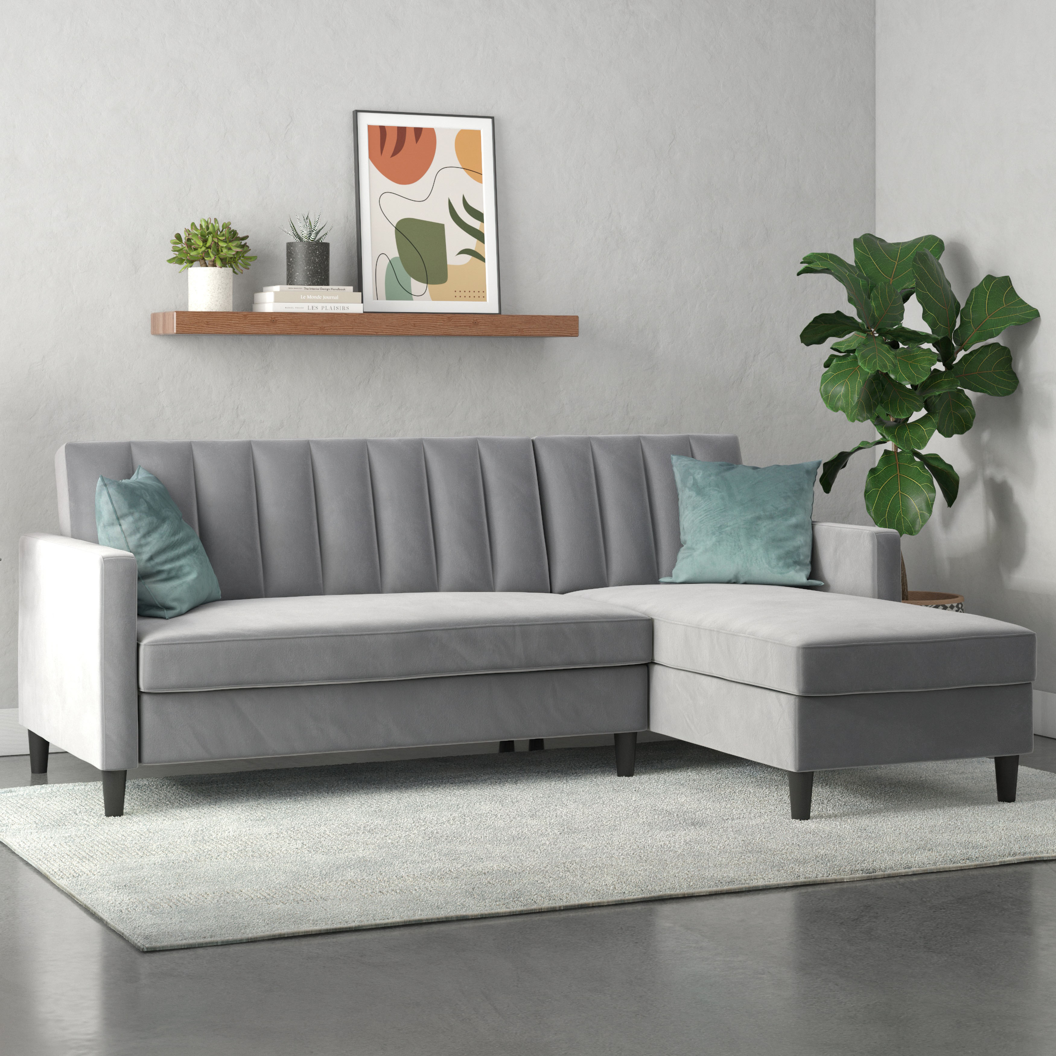 Dorel Home Ecksofa "Celine, L-Form," mit Bett-Funktion und Stauraum. Recamiere beidseitig montierbar