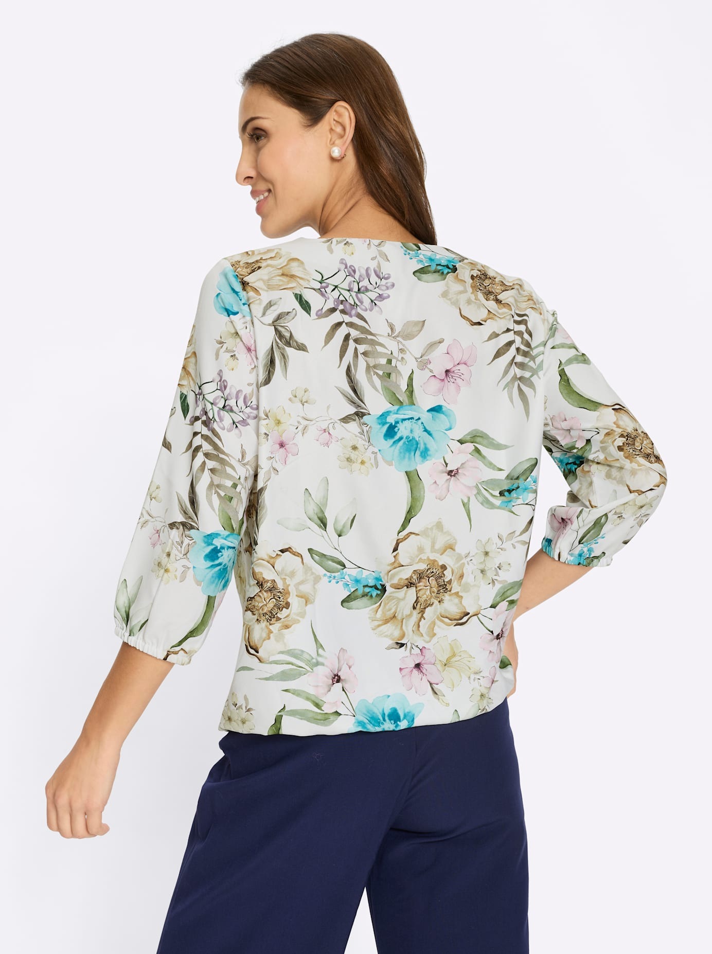 Lady Pull-on Blouse Ecru Rose Size 48 2