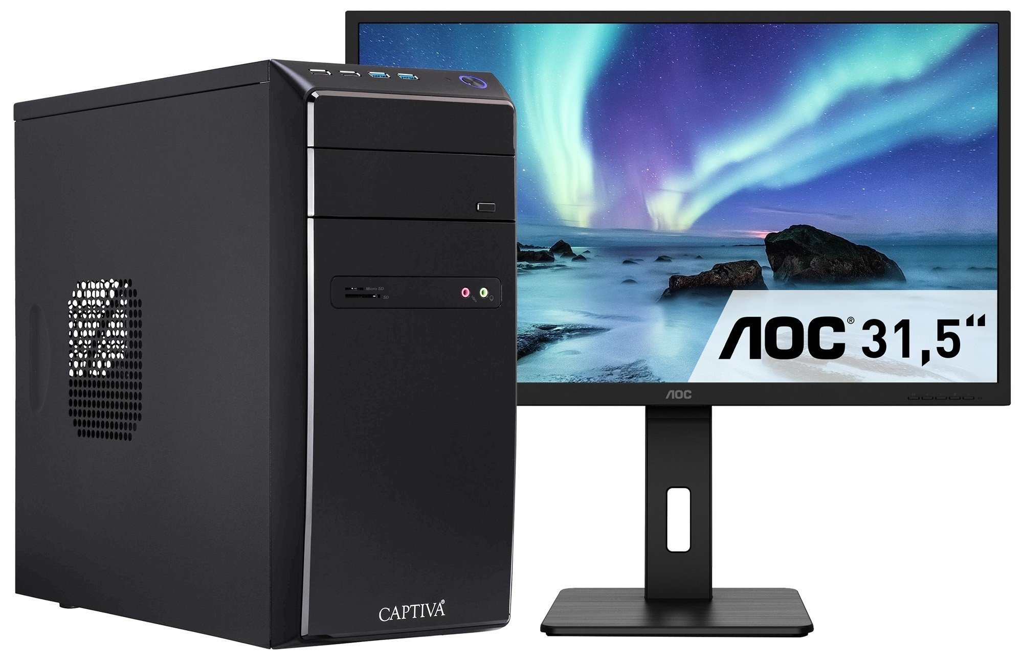 CAPTIVA Business-PC-Komplettsystem "Power Starter R83-018 TFT Bundle", ohne Betriebssystem, 16 GB RAM 1.000 GB SSD, schwarz, Computer_Komplettsysteme