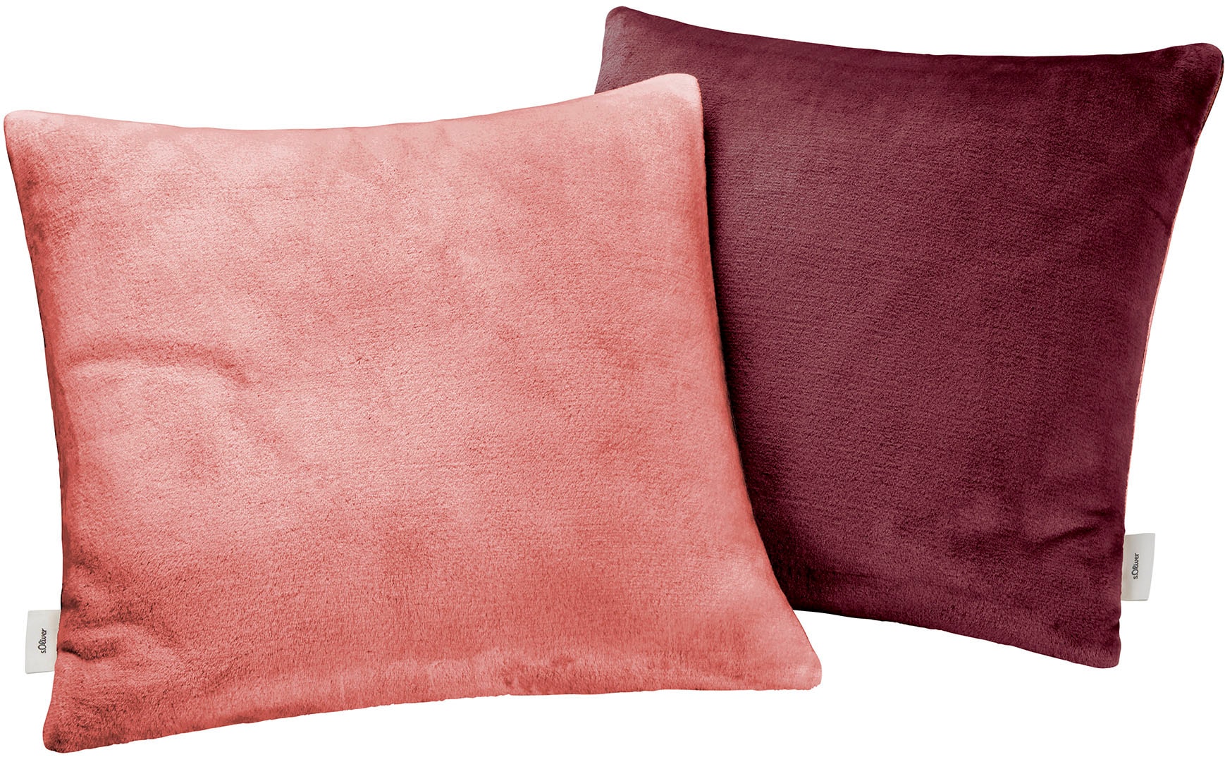 s.Oliver "double soft Kissen s.Oliver" Kissenhüllen ohne Füllung, 2 Stück, mit samtig weicher Oberfläche