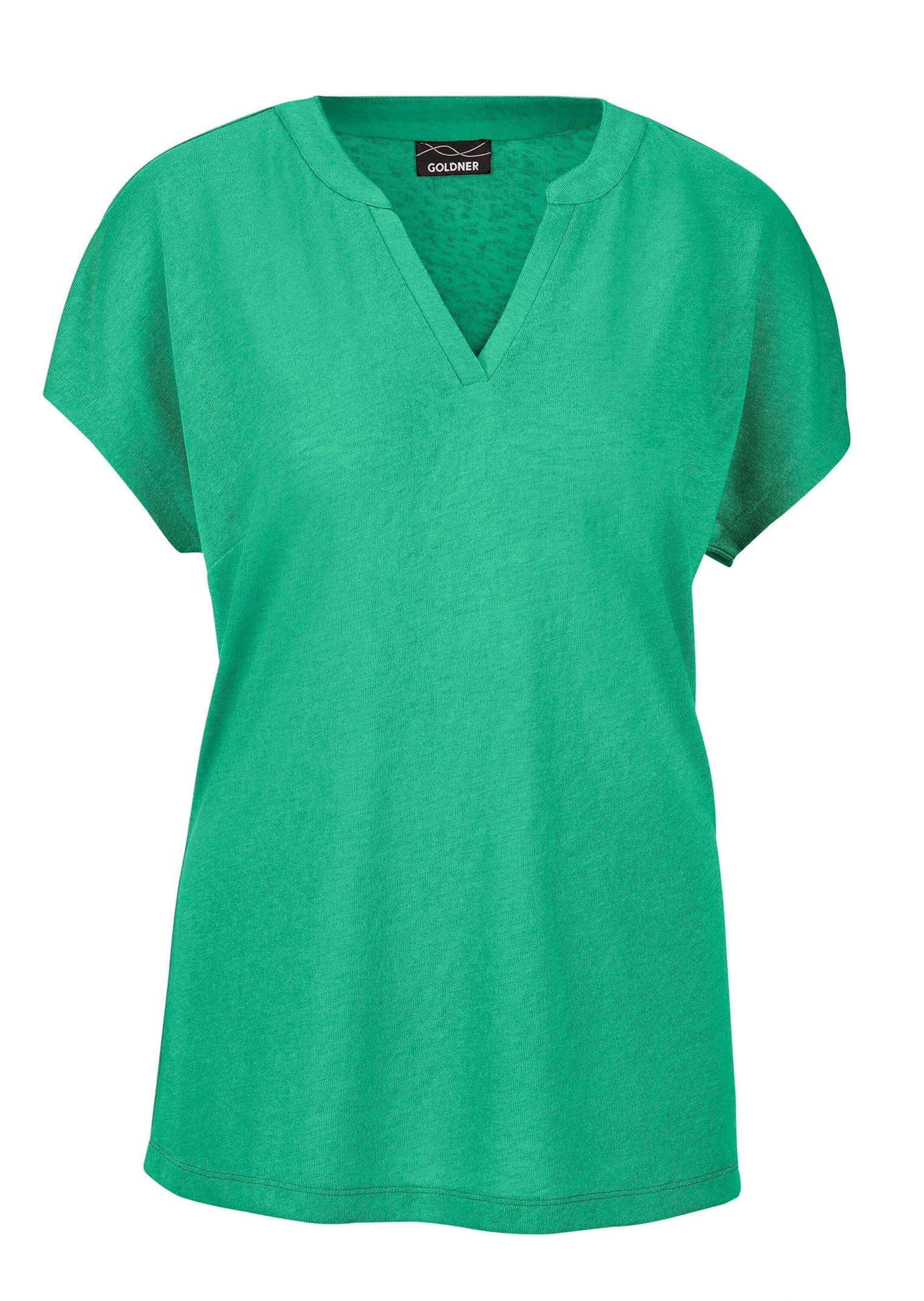 GOLDNER Kurzarmshirt "Luftiges Basicshirt mit V-Ausschnitt" günstig online kaufen