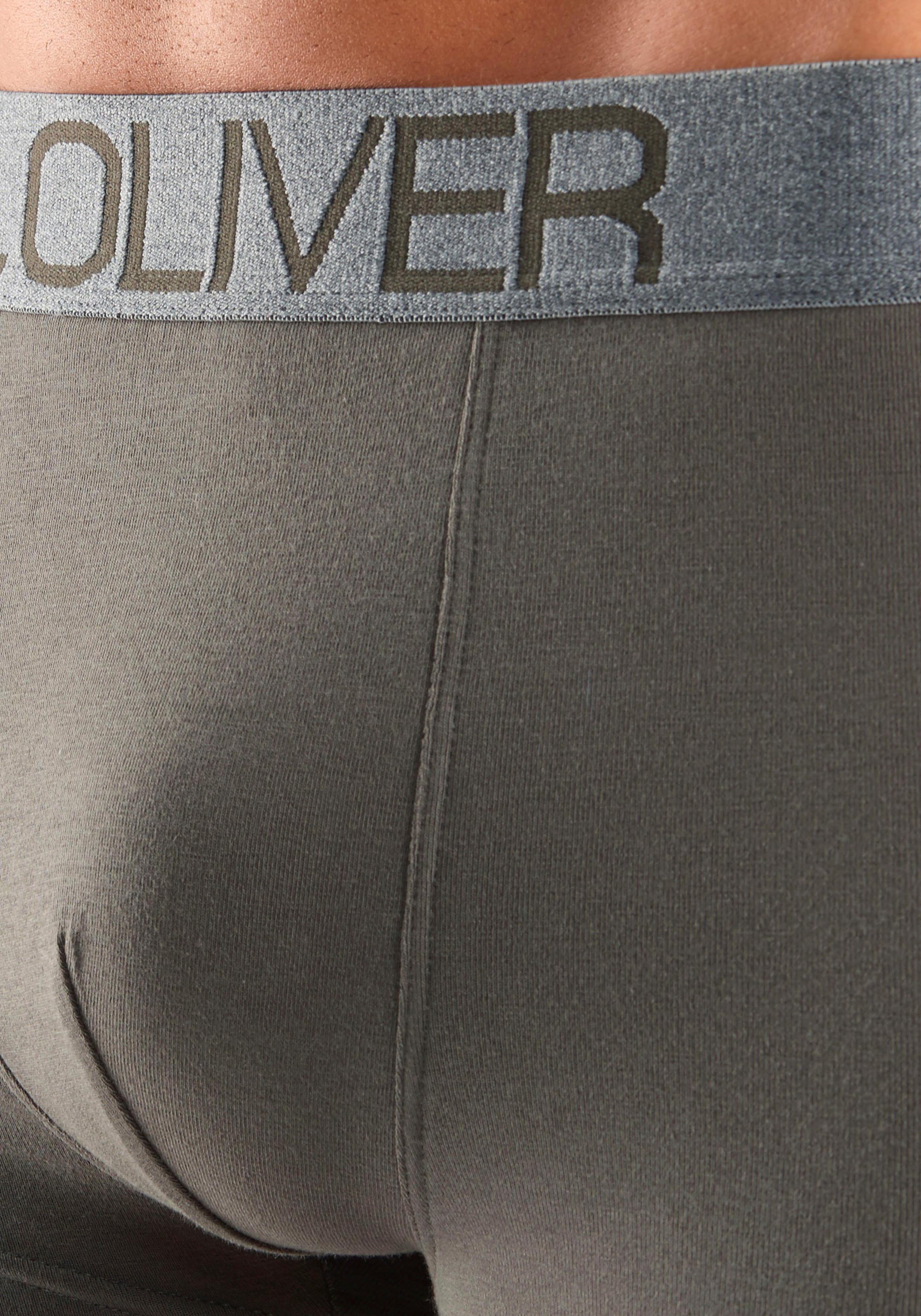 s.Oliver Boxershorts, (Packung, 4 St.), in Hipster-Form mit kontrastfarbenem  Webbund | BAUR