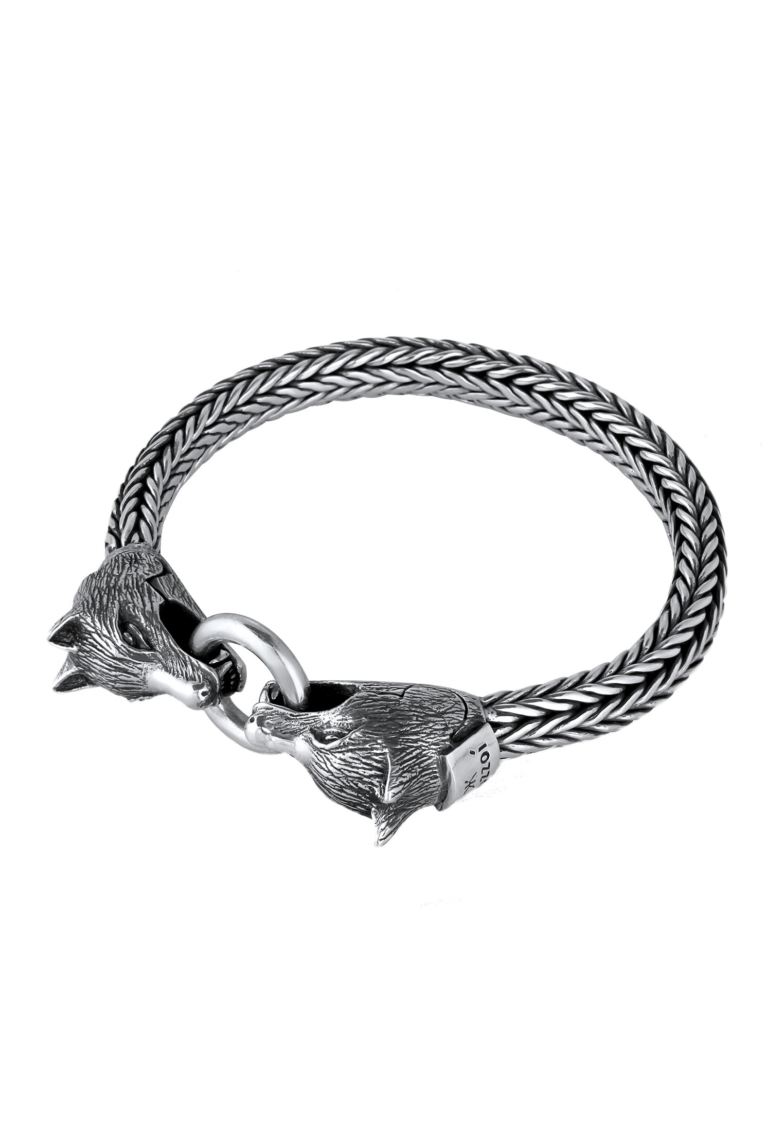 Kuzzoi Armband »Herren Wolfskopf Ringverschluss Rund 925 Silber« ▷  bestellen | BAUR