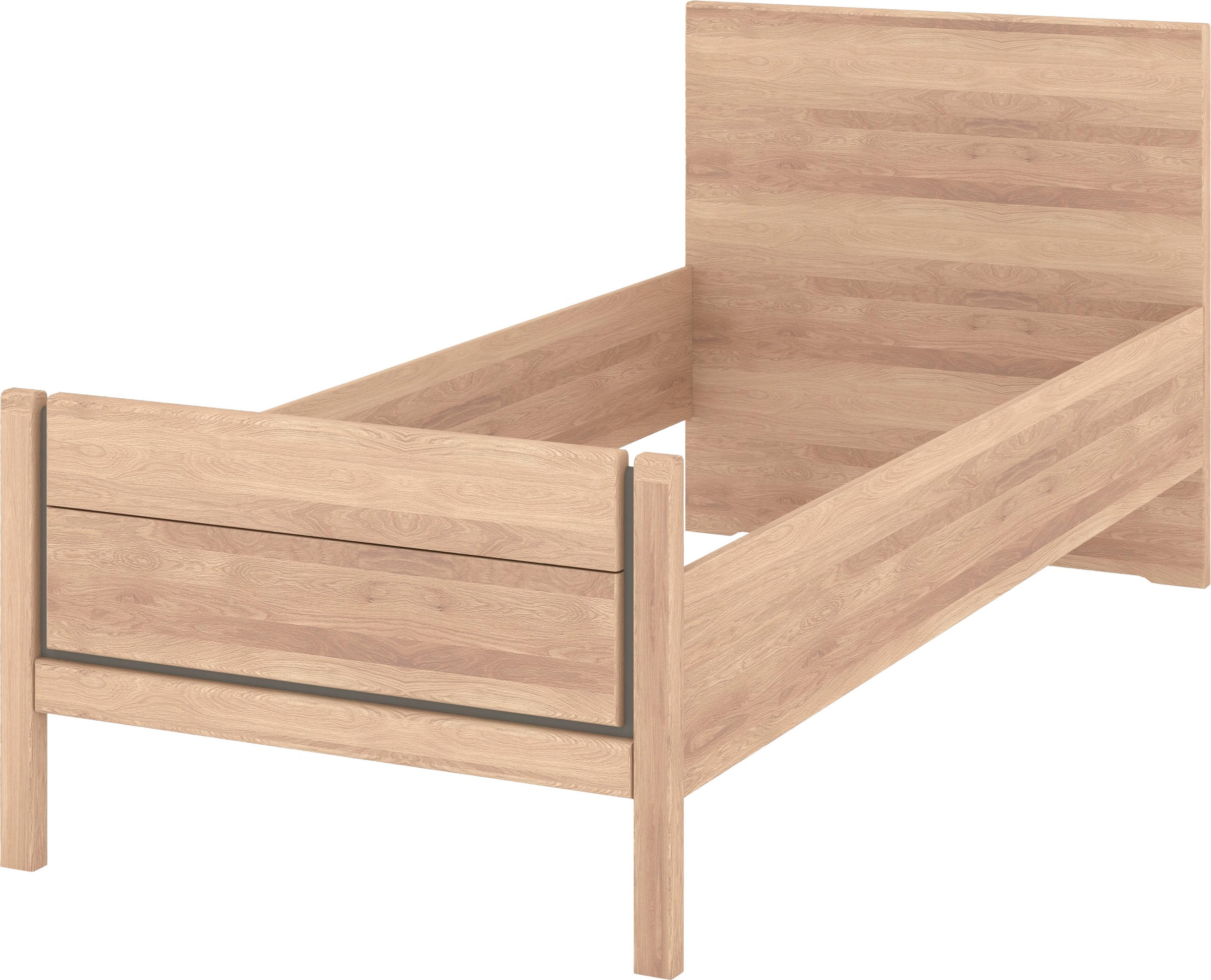 Musterring Holzbett »Sorrent, Bettgestell, Bettrahmen, teilmassiv Eiche« MADE IN GERMANY,  Eiche teilmassiv, Liegehöhenverstellung, Stollenfußteil