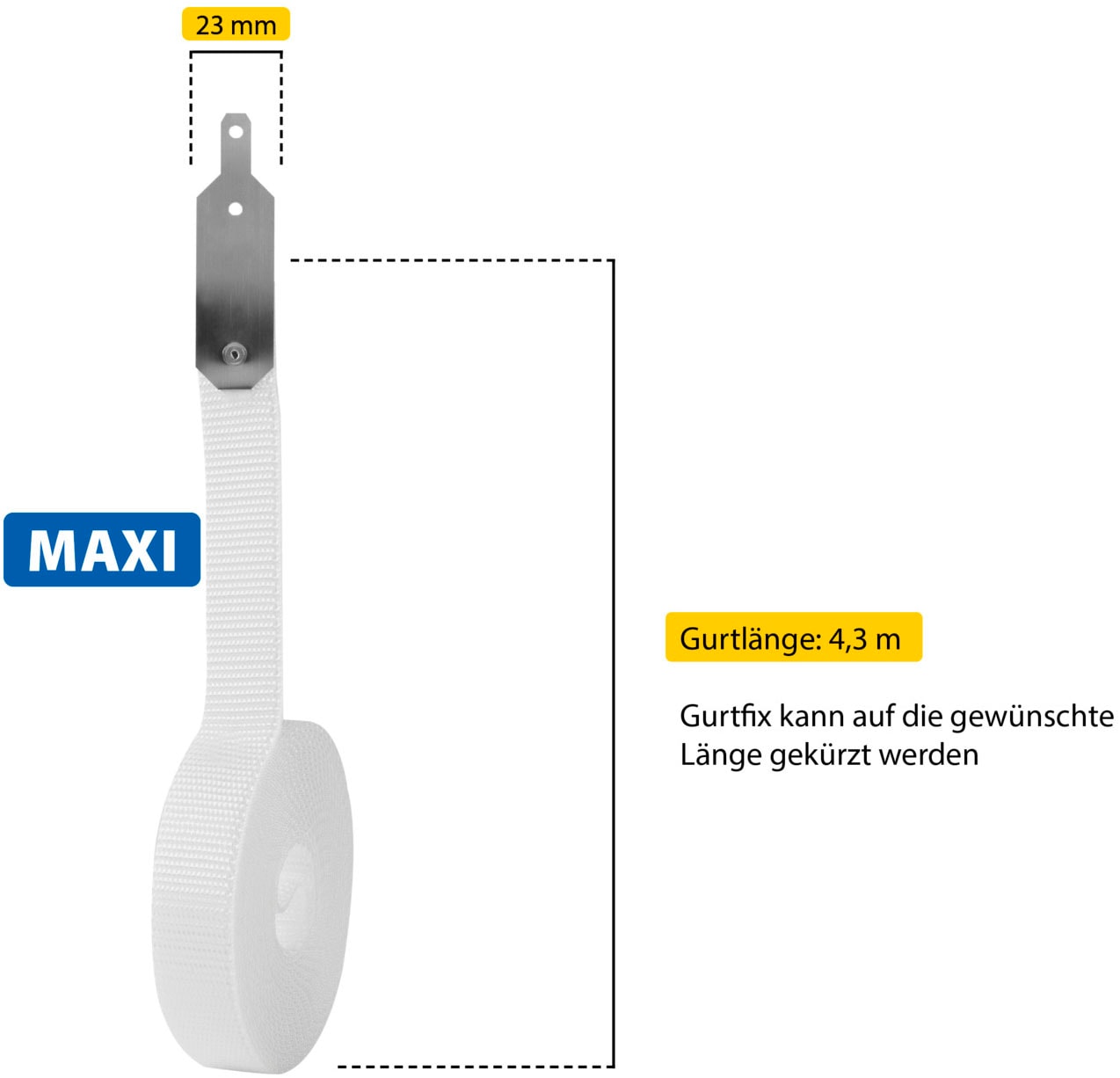 SCHELLENBERG Reparatur-Set »Rollladen Gurtfix für das Rollladensystem Maxi« Set, 1 Stk. tlg. für alte Gurtbänder in unterschiedlichen Farben, 23 mm x 4,3 m