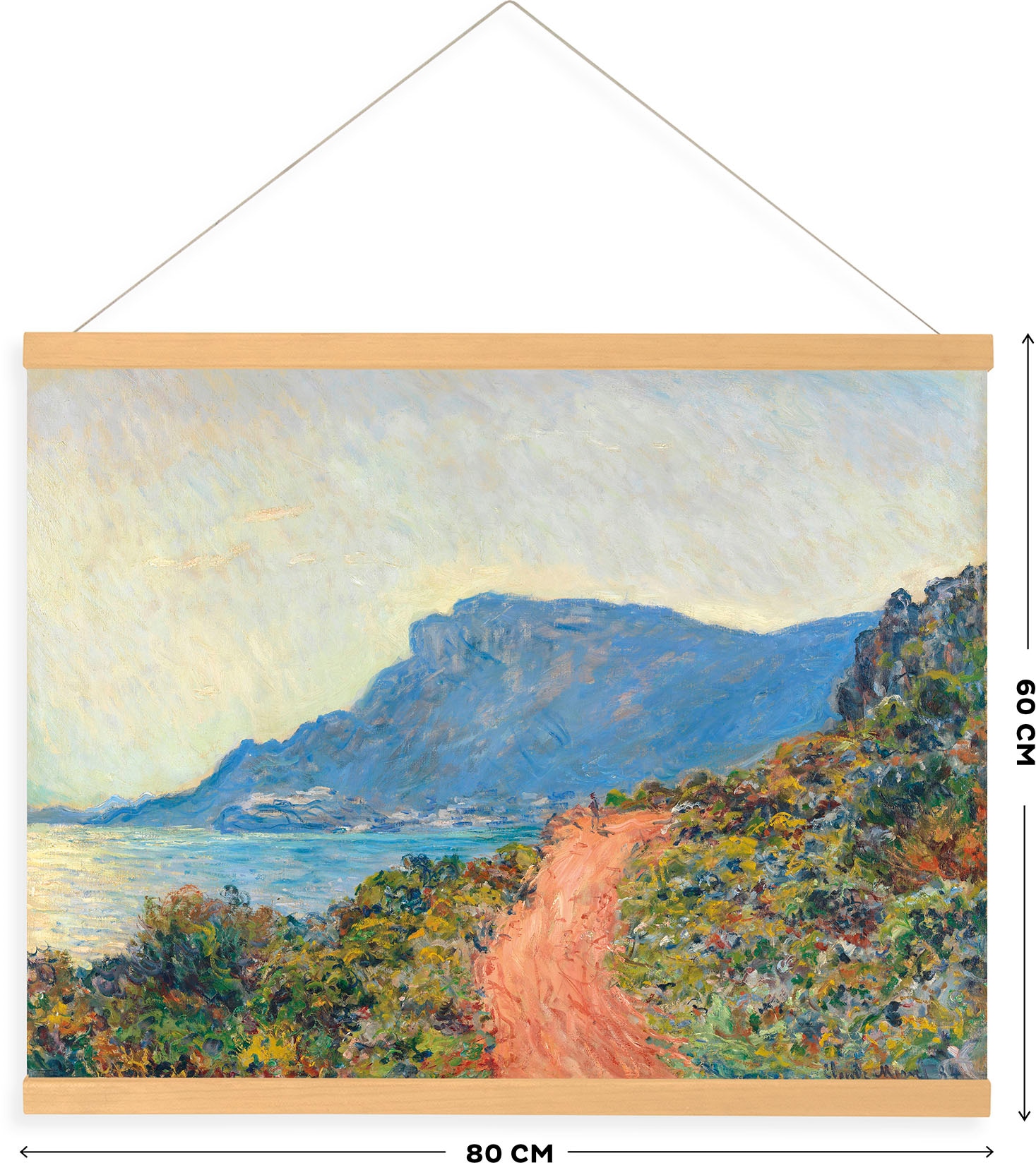 Art for the home Leinwandbild »Südlich Landschaft«, (1 St.), Luxus Kakemono Leinen Wandposter 80x60cm