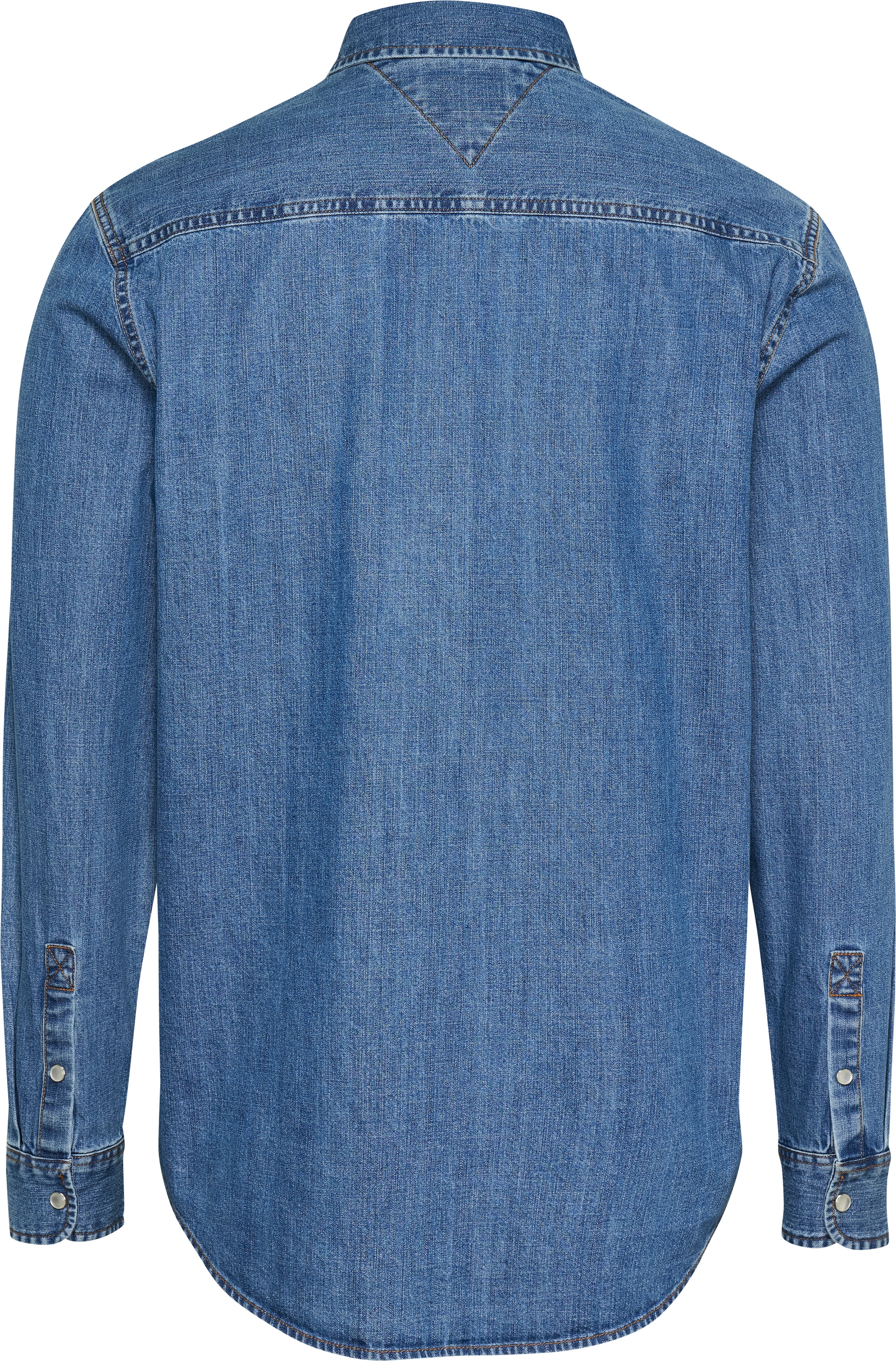 Tommy Jeans Jeanshemd »RGLR FIT SHIRT MID BLUE«, in blauer Waschung