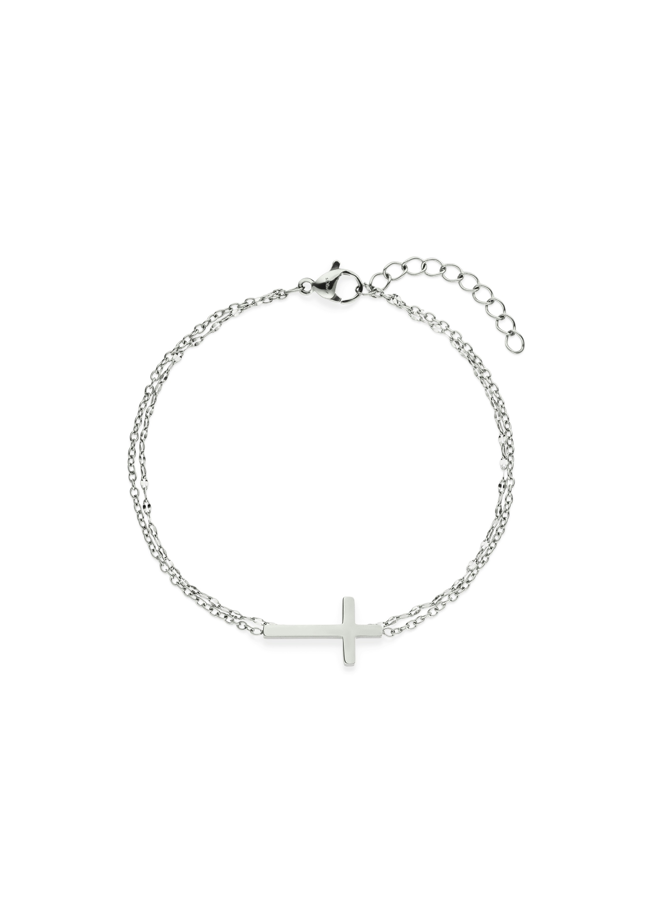 s.Oliver Armband »Modern Cross, Kreuz-Optik«