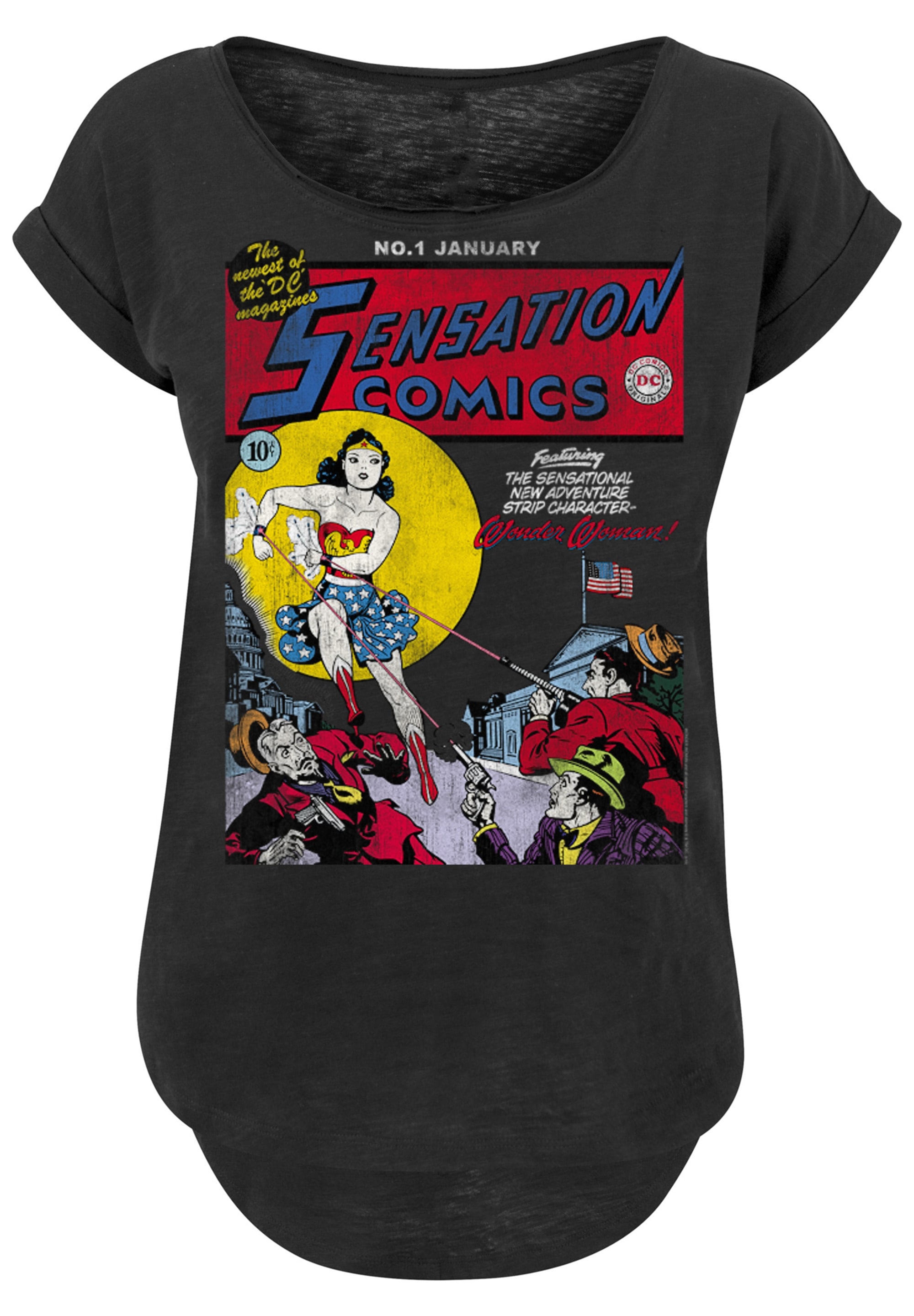 F4NT4STIC T-Shirt »Wonder Woman Sensation Comics«, Damen,Premium Merch,Lang,Longshirt,Bedruckt