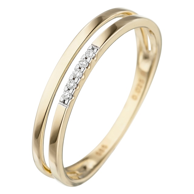 JOBO Diamantring, 585 Gold mit 5 Diamanten online bestellen | BAUR