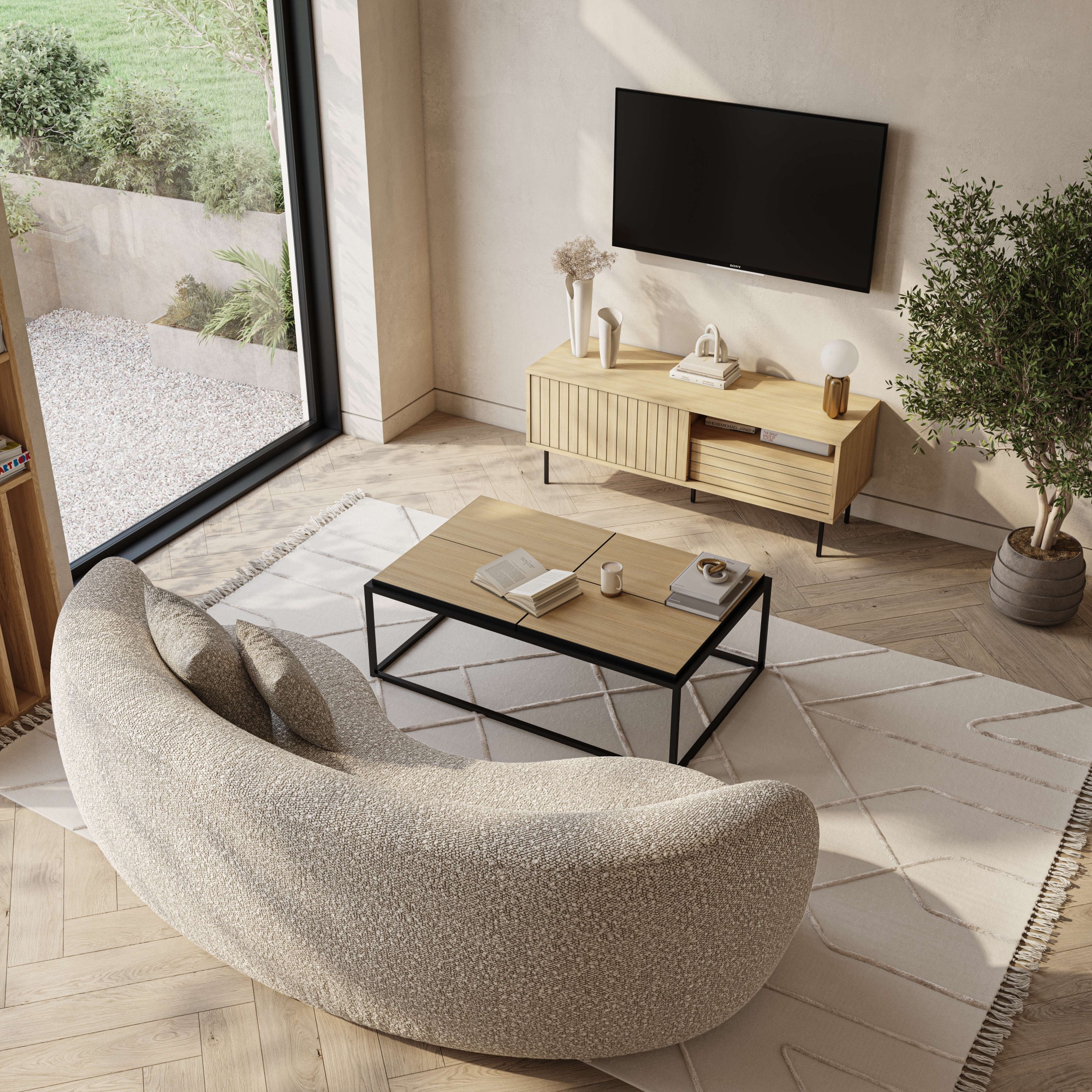 TemaHome Couchtisch »Douro Sofatisch, Wohnzimmertisch, Kaffeetisch,«, mit Metallgestell, Breite 120 cm, mit 3 oder 4 kleine tischplatten