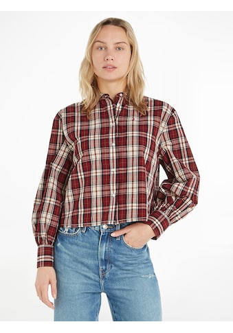 Langarmbluse »TARTAN CO COLLARLESS SHIRT«