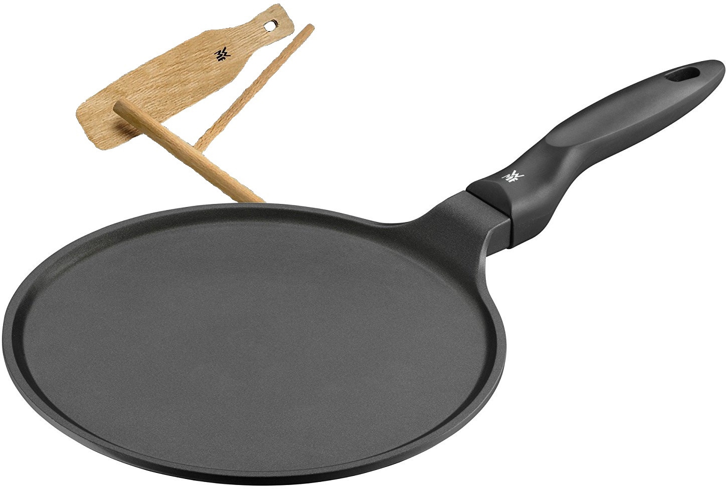 WMF Crêpepfanne "Devil Crepe Pfanne Induktion 27 cm", Aluminiumguss, mit Teigverteiler und Holzschaufel, für alle Herdar