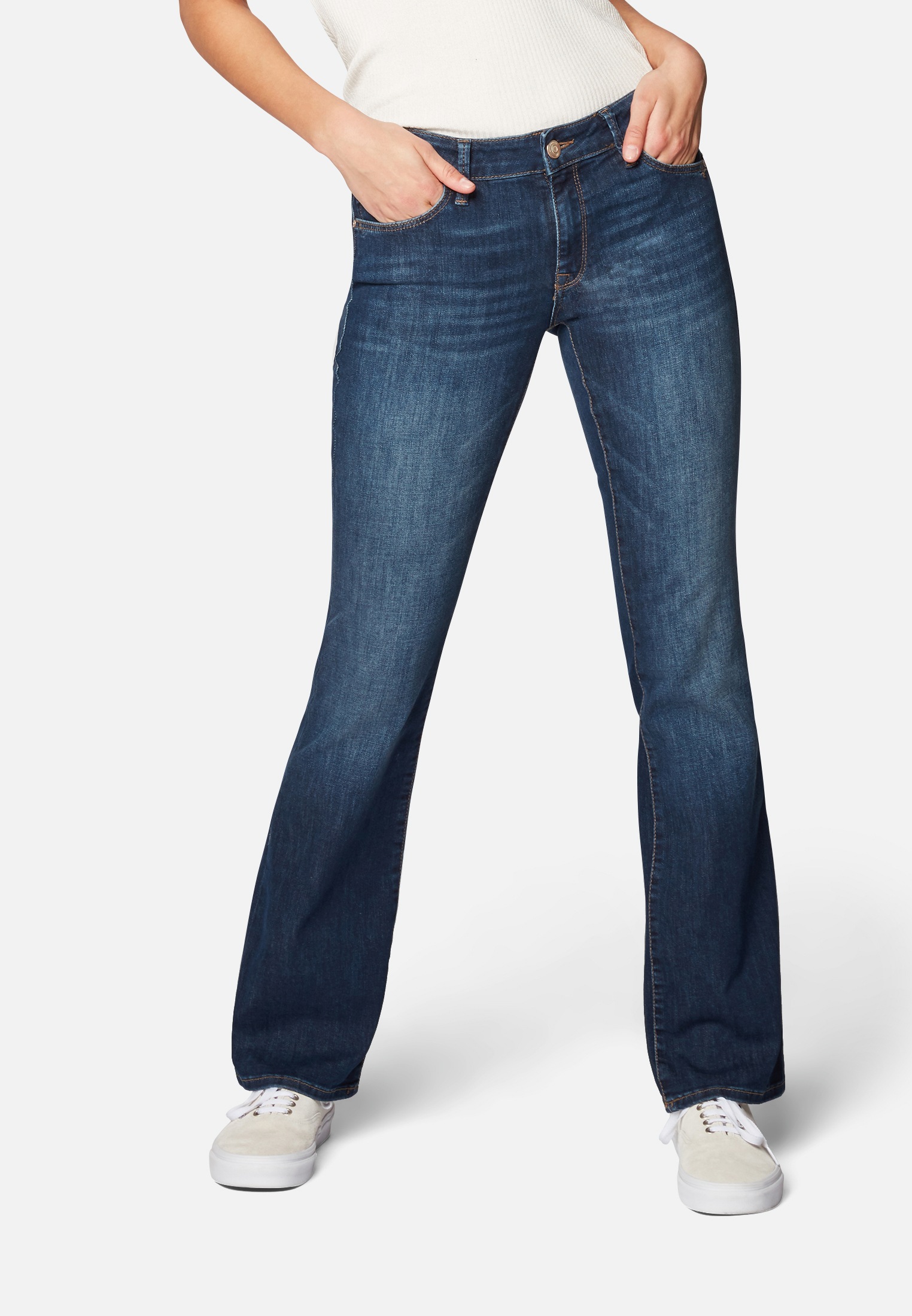Mavi Bootcut-Jeans »BELLA MID RISE«, Leicht ausgestelltes Bein