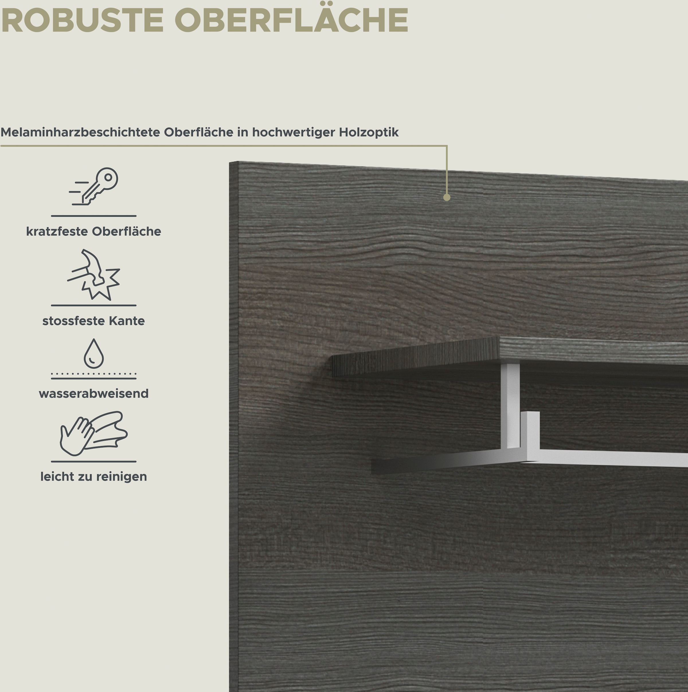 INOSIGN Garderobenpaneel »Rumba, Breite 80cm, 3 Haken, 1 Kleiderstange, 1 Ablageboden«, Garderobe, Paneel, Wandpaneel, Flurmöbel