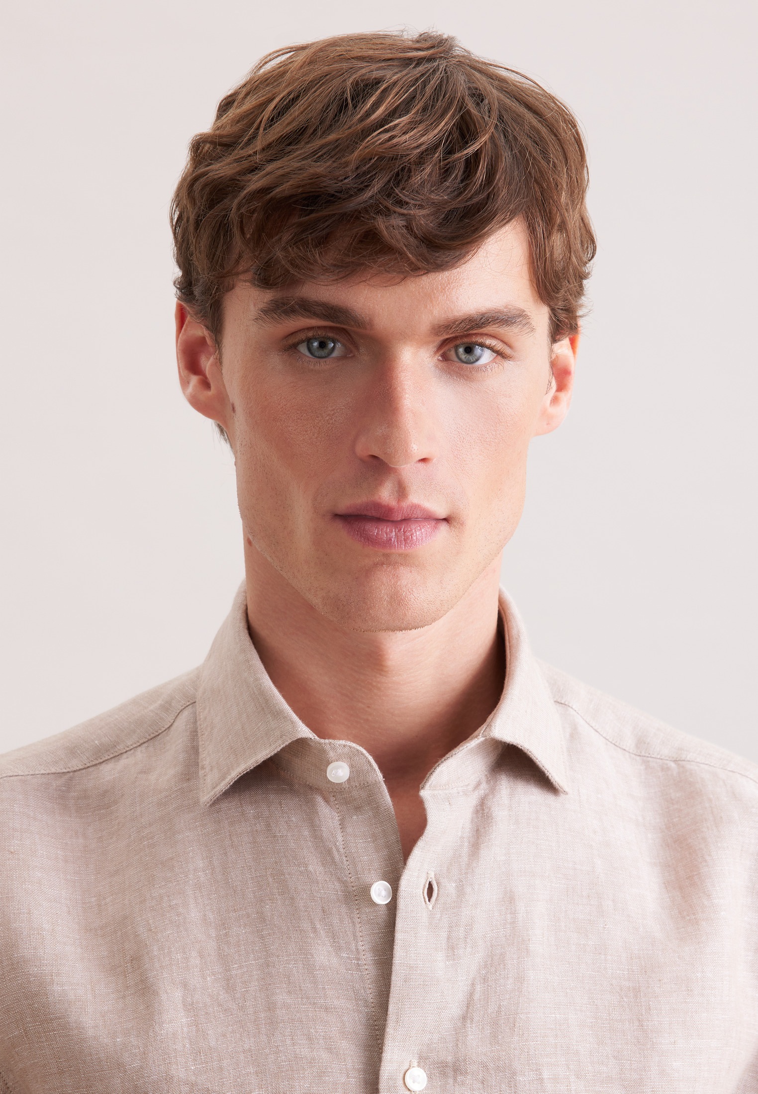 Thumbnail - seidensticker Leinenhemd "Schwarze Rose" Shaped 1/1 Kentkragen Uni