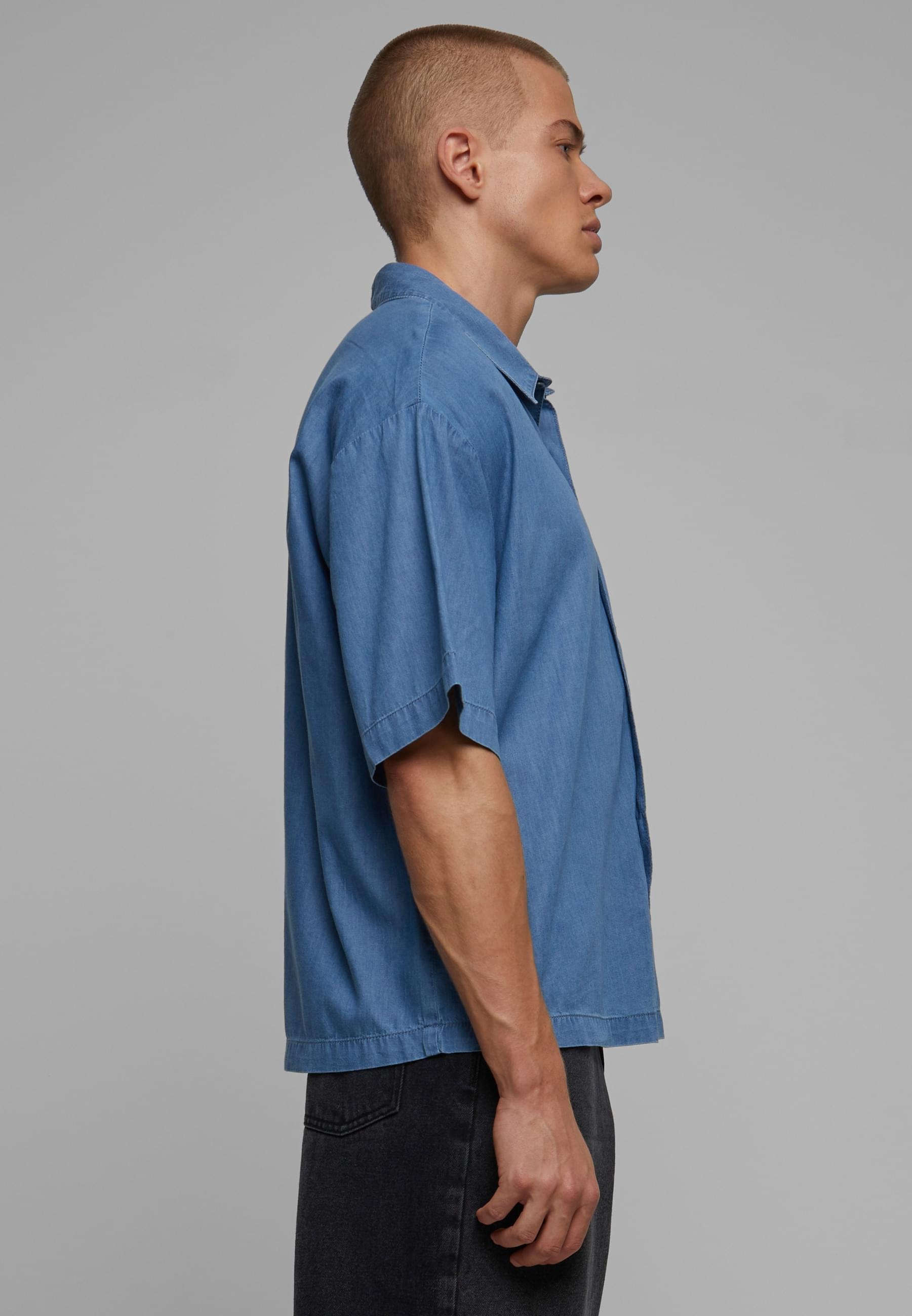 URBAN CLASSICS Langarmhemd »Urban Classics Herren Lightweight Denim Shirt«, (1 tlg.)