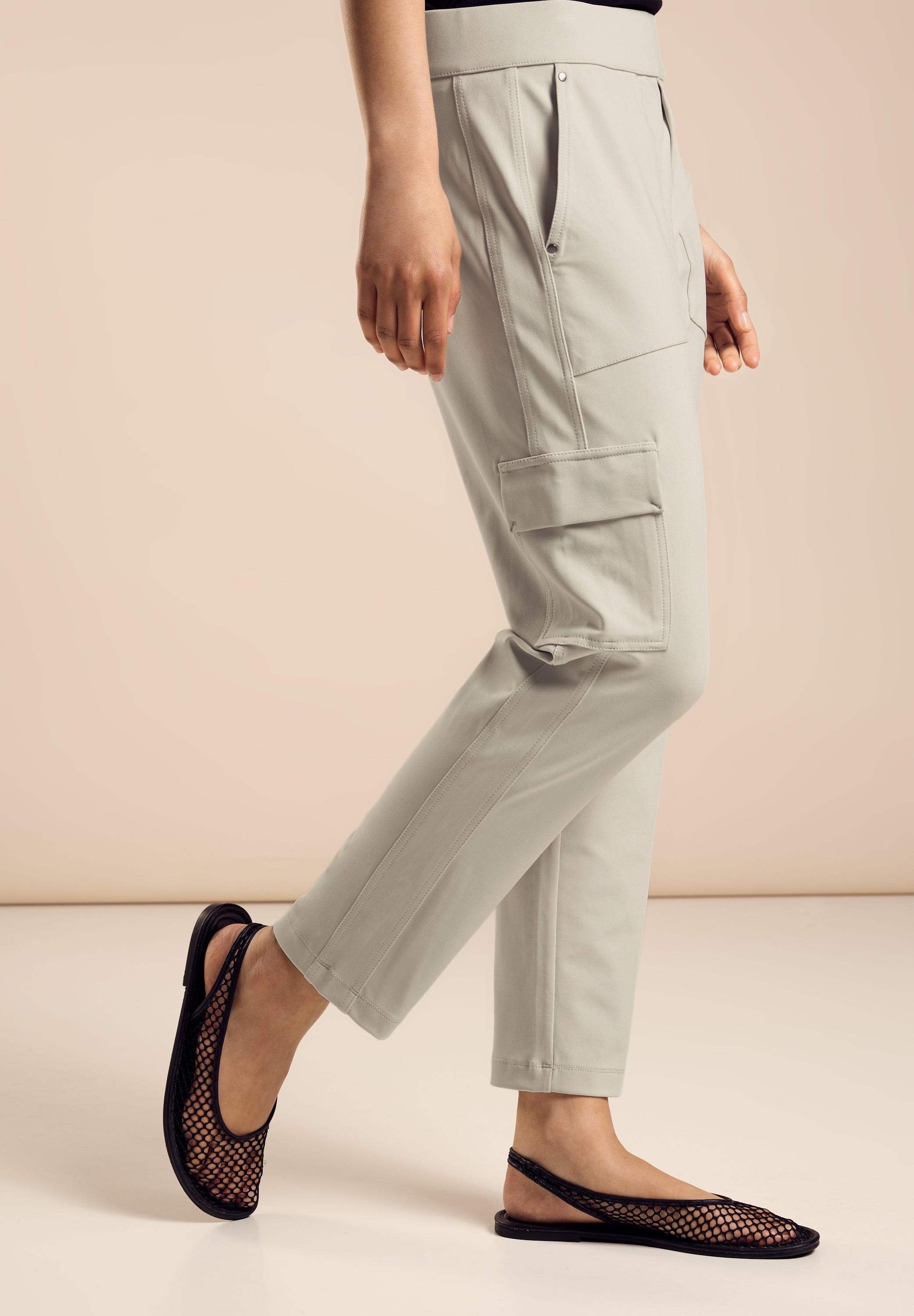 STREET ONE Cargohose  softer Materialmix