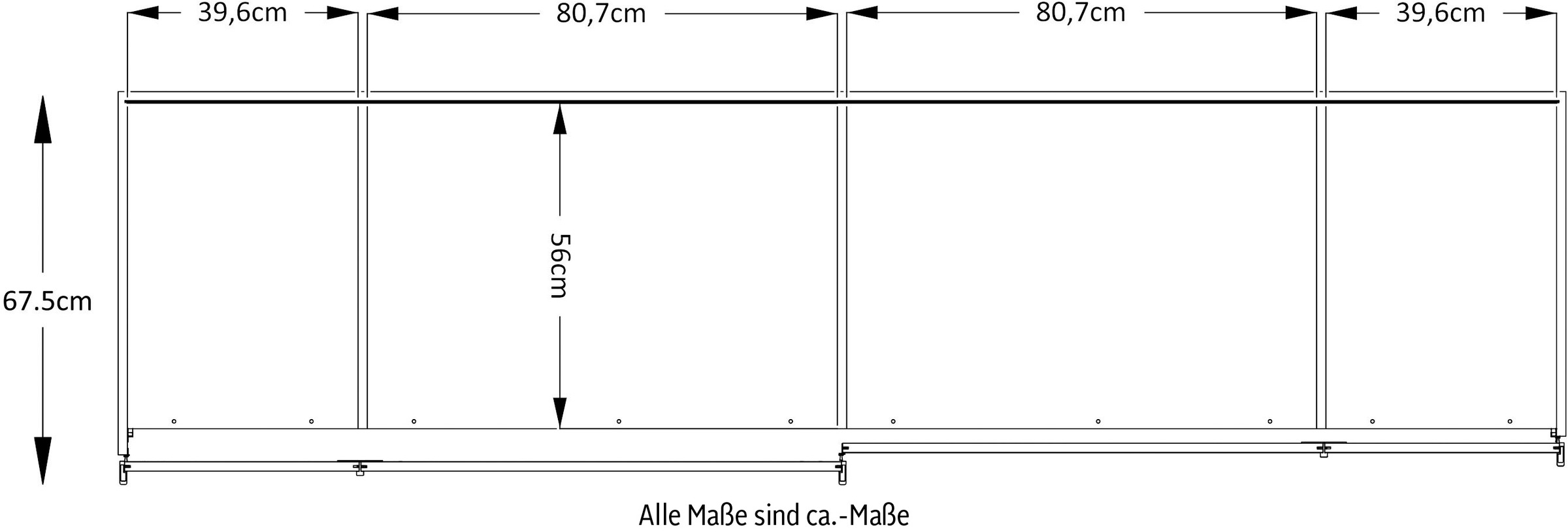 STAUD Schwebetürenschrank »Sonett 220, Made in Germany«, mit vier verschiedenen Ausstattungsvarianten