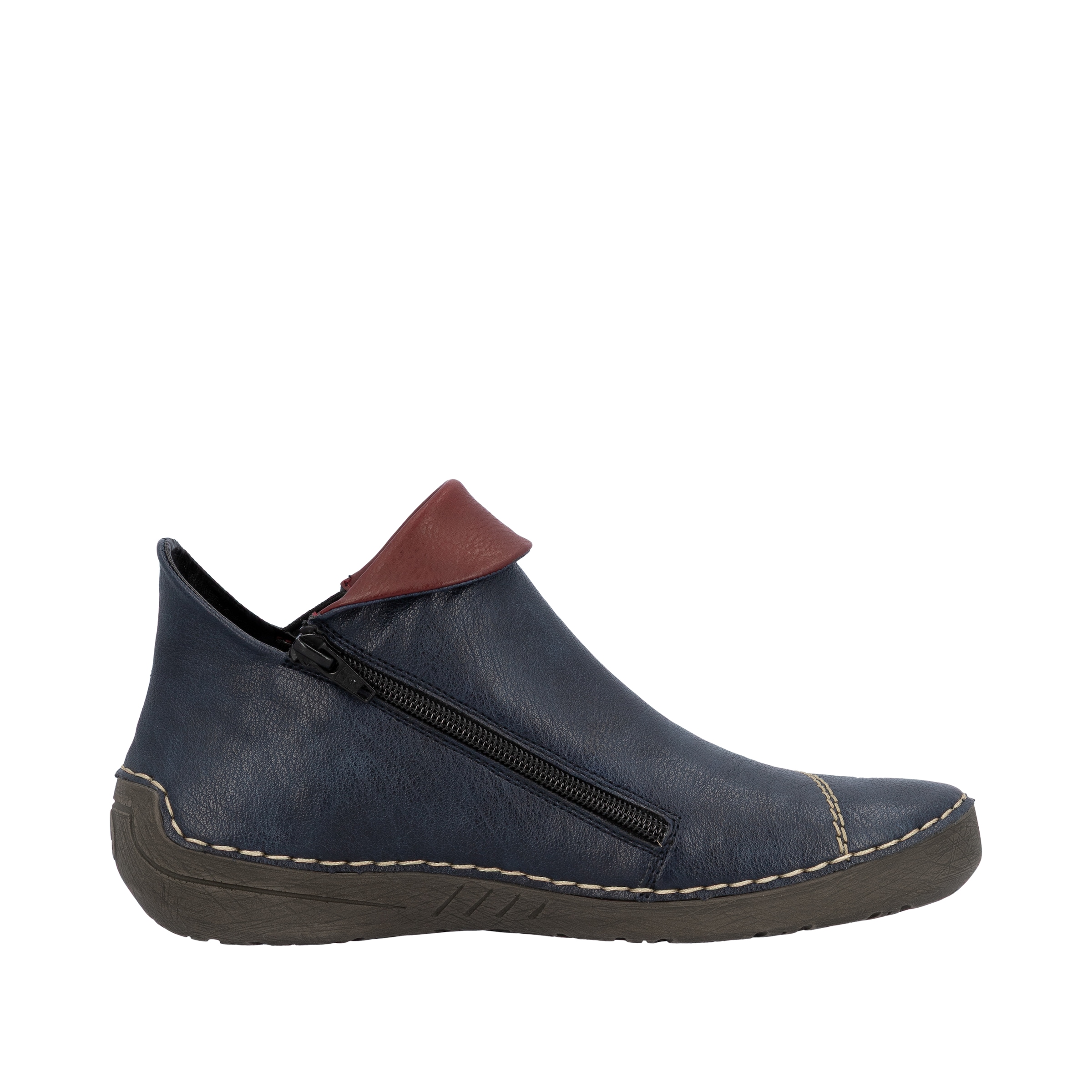 Rieker Stiefelette  Schlupfboots, Slipper mit bunten Applikationen seitlich