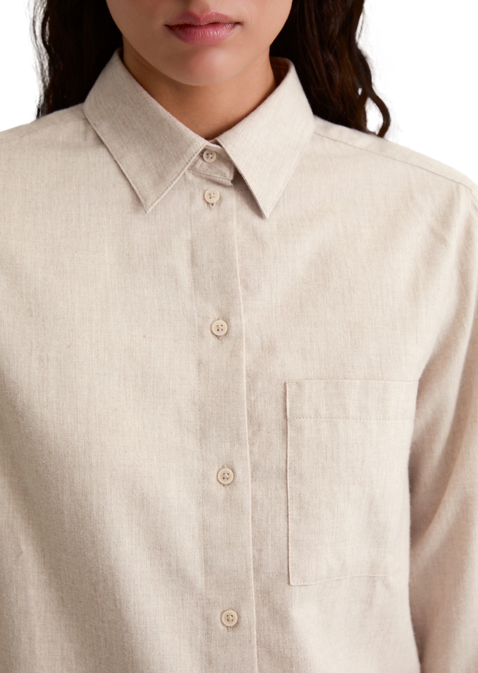 Marc O'Polo Langarmbluse »aus gebrushter Baumwolle«