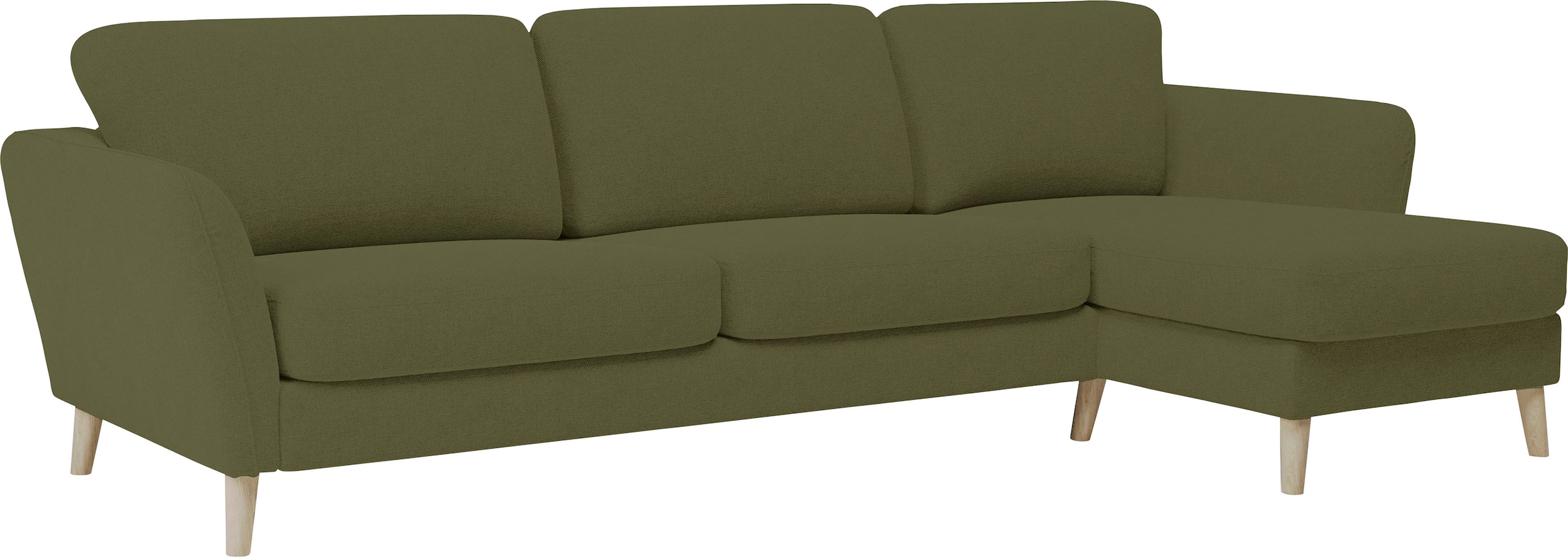 OTTO home Ecksofa »MARSEILLE (279/152cm),L-Form, Rec. rechts/links, verschiedene Bezüge« Massivholzbeine aus Eiche, in verschieden Bezügen und Farbvarianten