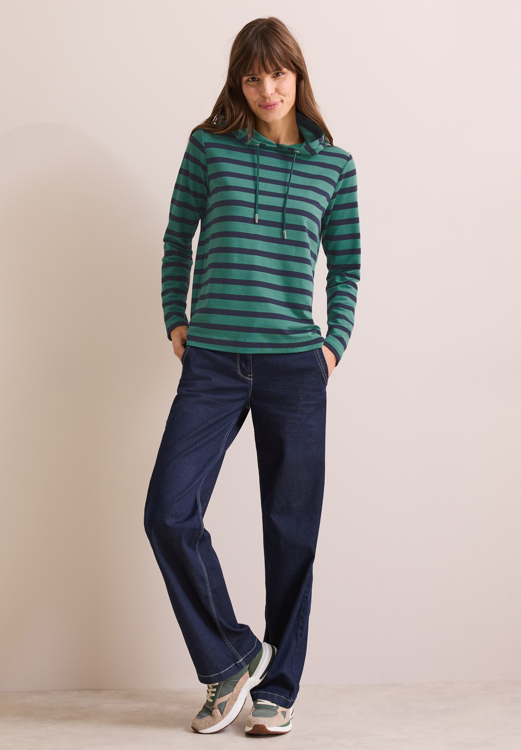 Cecil Langarmshirt, mit Kapuze mit Tunnelzugband