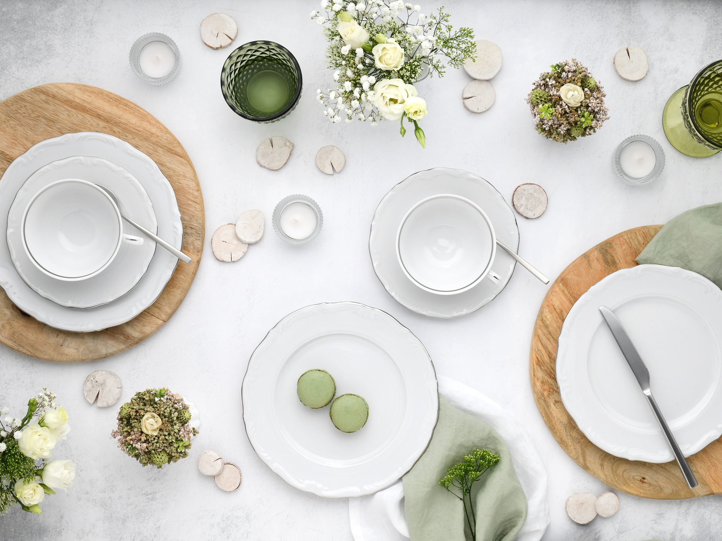 CreaTable Kaffeeservice »Maria Theresia, KaffeeService 18-tlg«, (Set, 18 tlg.), Traditionelle Porzellanform