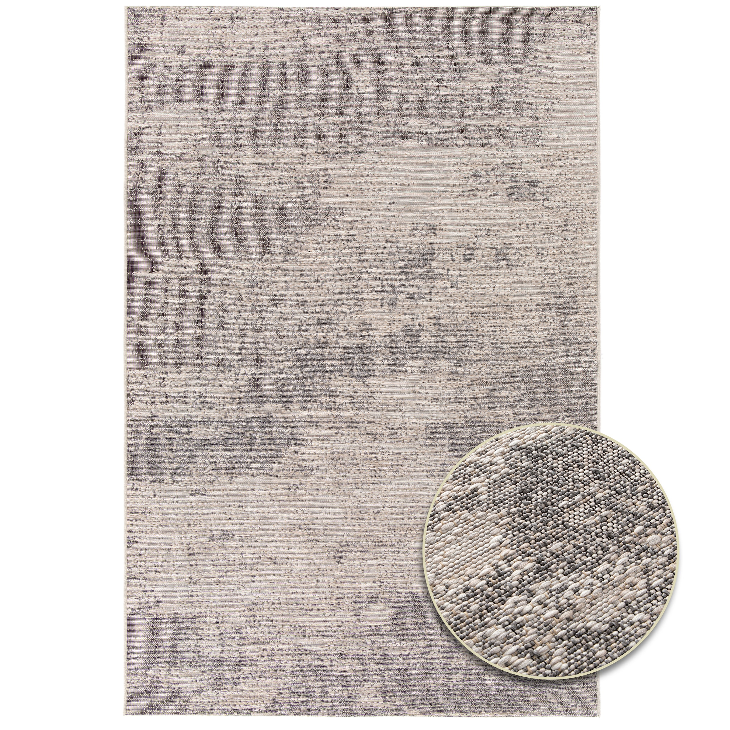 Primaflor-Ideen in Textil Teppich »Outdoorteppich MEADOW - Stone, Made in Belgium«, rechteckig, 4 mm Höhe, Flachgewebe, Vintage-Optik, In- und Outdoor geeignet, wasserfest