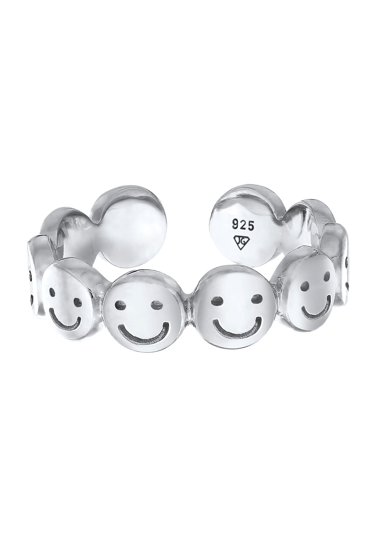 Elli Fingerring »Bandring Smiling Offen 925 Silber«