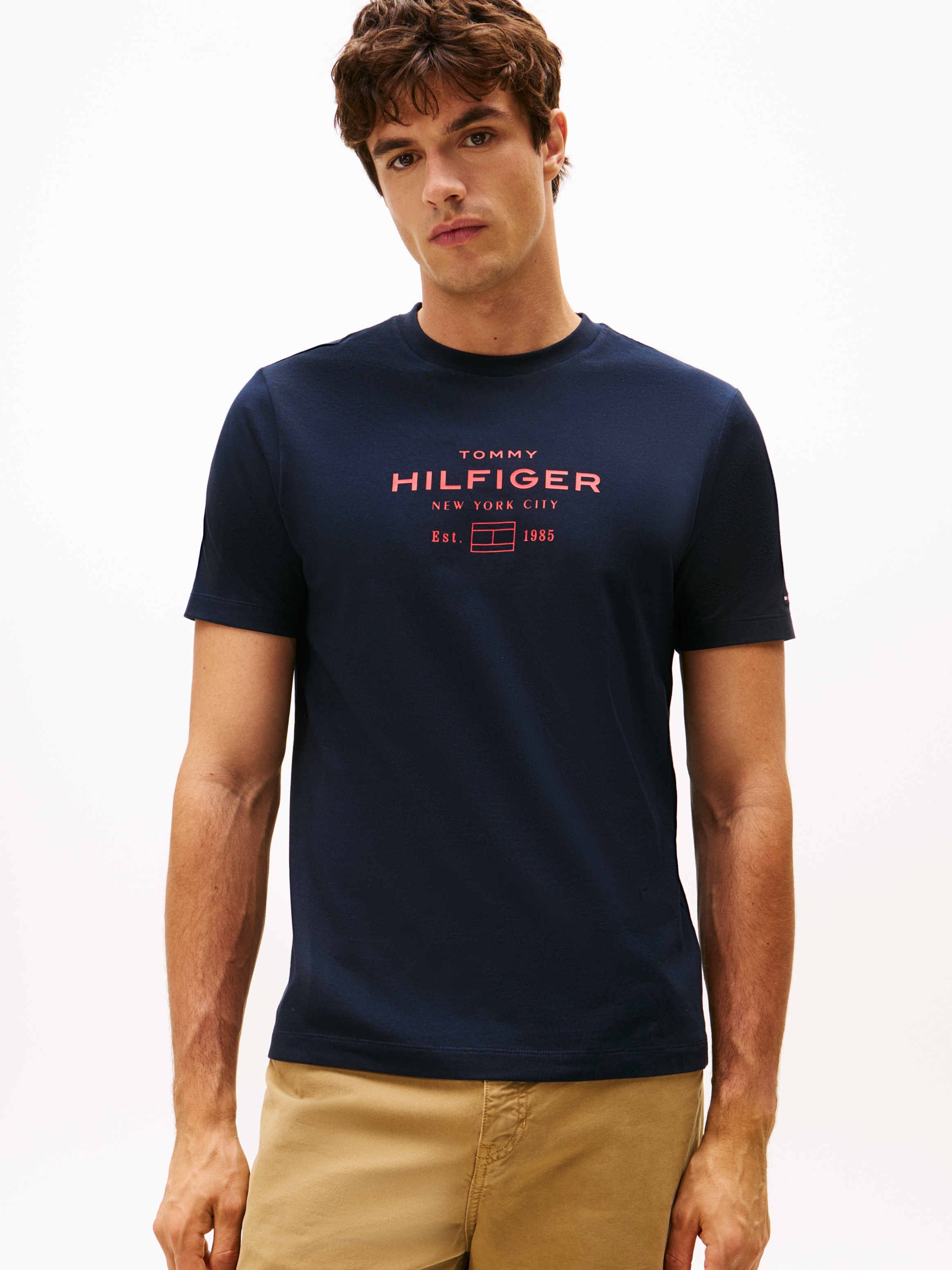 Tommy Hilfiger T-Shirt "HILFIGER STACK GRAPHIC TEE", Regular fit mit Rundha günstig online kaufen