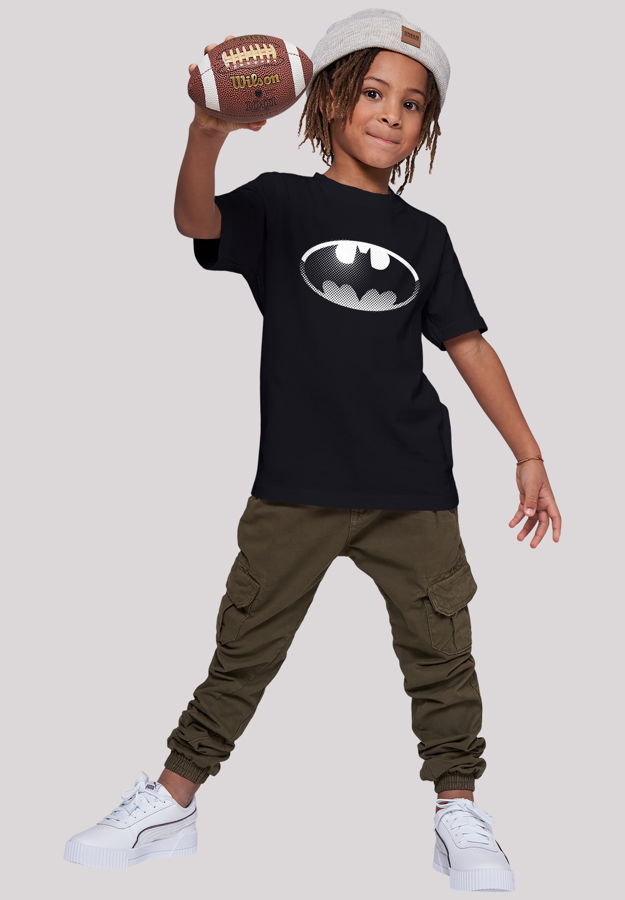 F4NT4STIC Kurzarmshirt »F4NT4STIC Kinder Batman Spot Logo with Kids Basic Tee«, (1 tlg.)