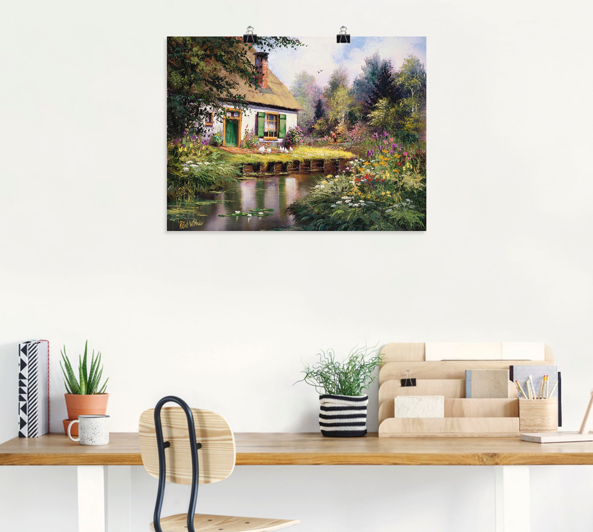 Artland Wandbild »Am Bach«, Garten, (1 St.), als Leinwandbild, Poster in verschied. Größen