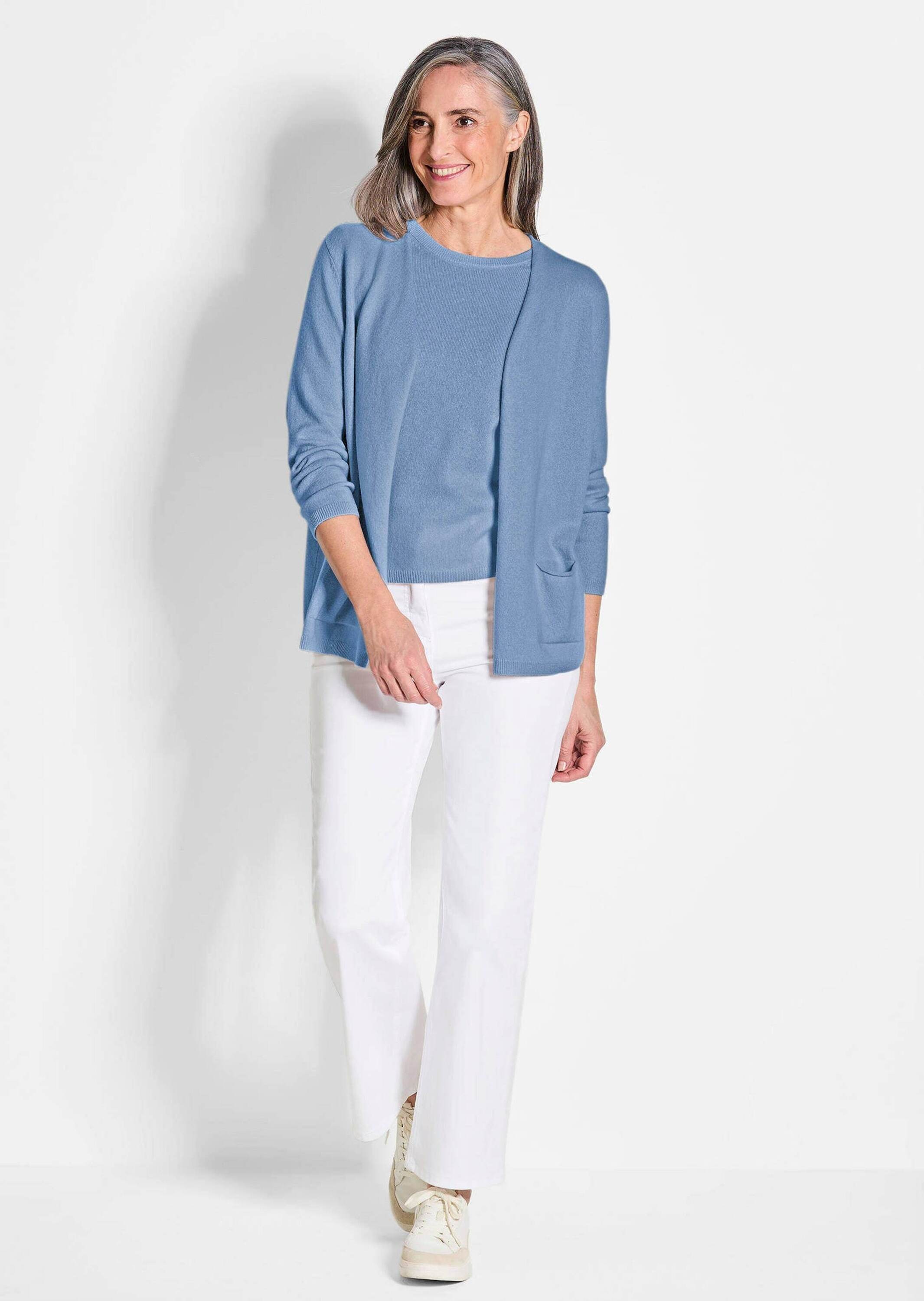 GOLDNER Strickjacke "Cardigan in langer offener Form" Aufwendig in Form ges günstig online kaufen