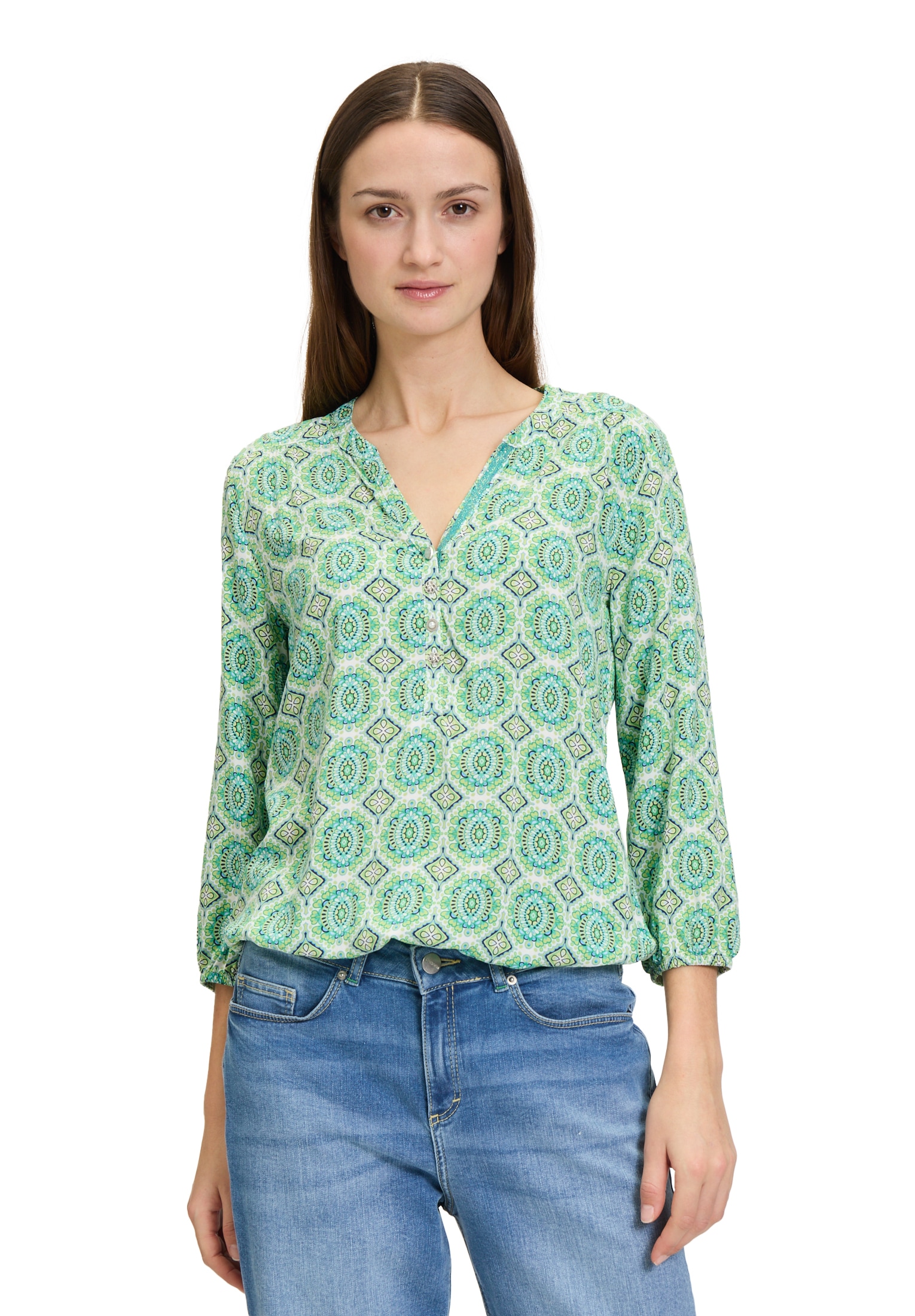 Cartoon Schlupfbluse "Cartoon Damen Casual-Bluse mit Muster" günstig online kaufen