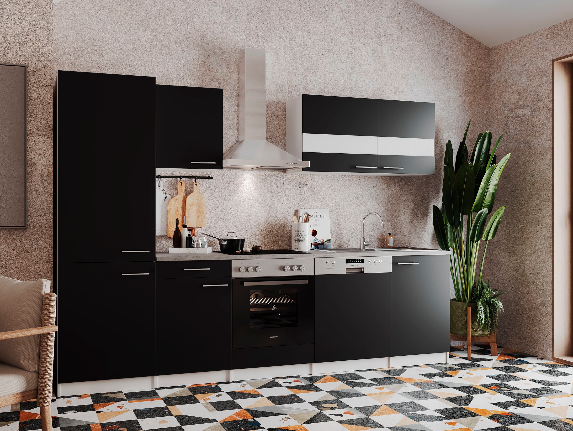 RESPEKTA Küchenzeile "Malia" Breite 280 cm, mit Soft-Close, in exklusiver K günstig online kaufen