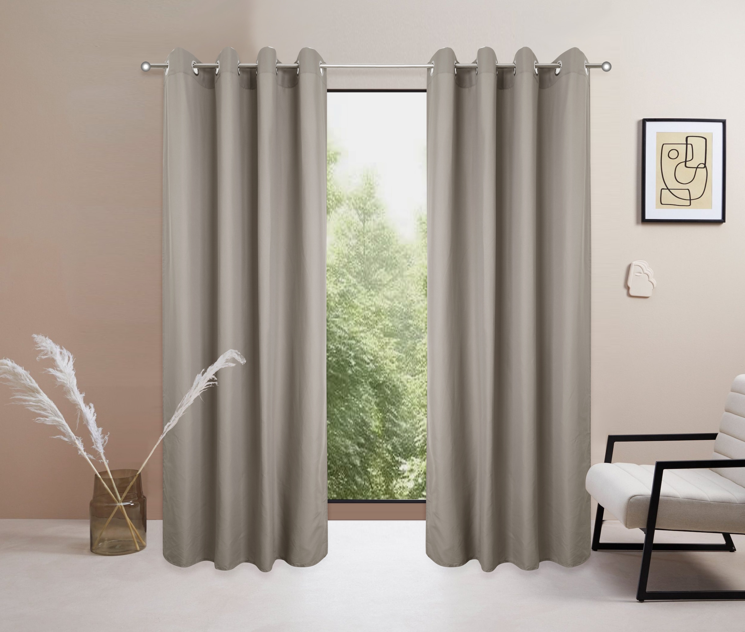 OTTO home Vorhang "Raja" Ösen 2 Stk. tlg. Blickdichtes Material, Einfache M günstig online kaufen